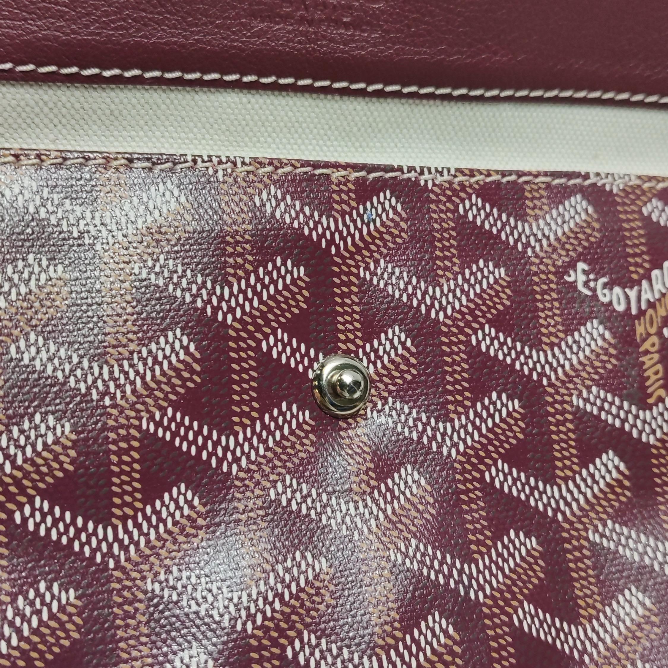 Goyard Saint Louis PM Medium Burgundy Goyardine Tote 2017 en vente 8