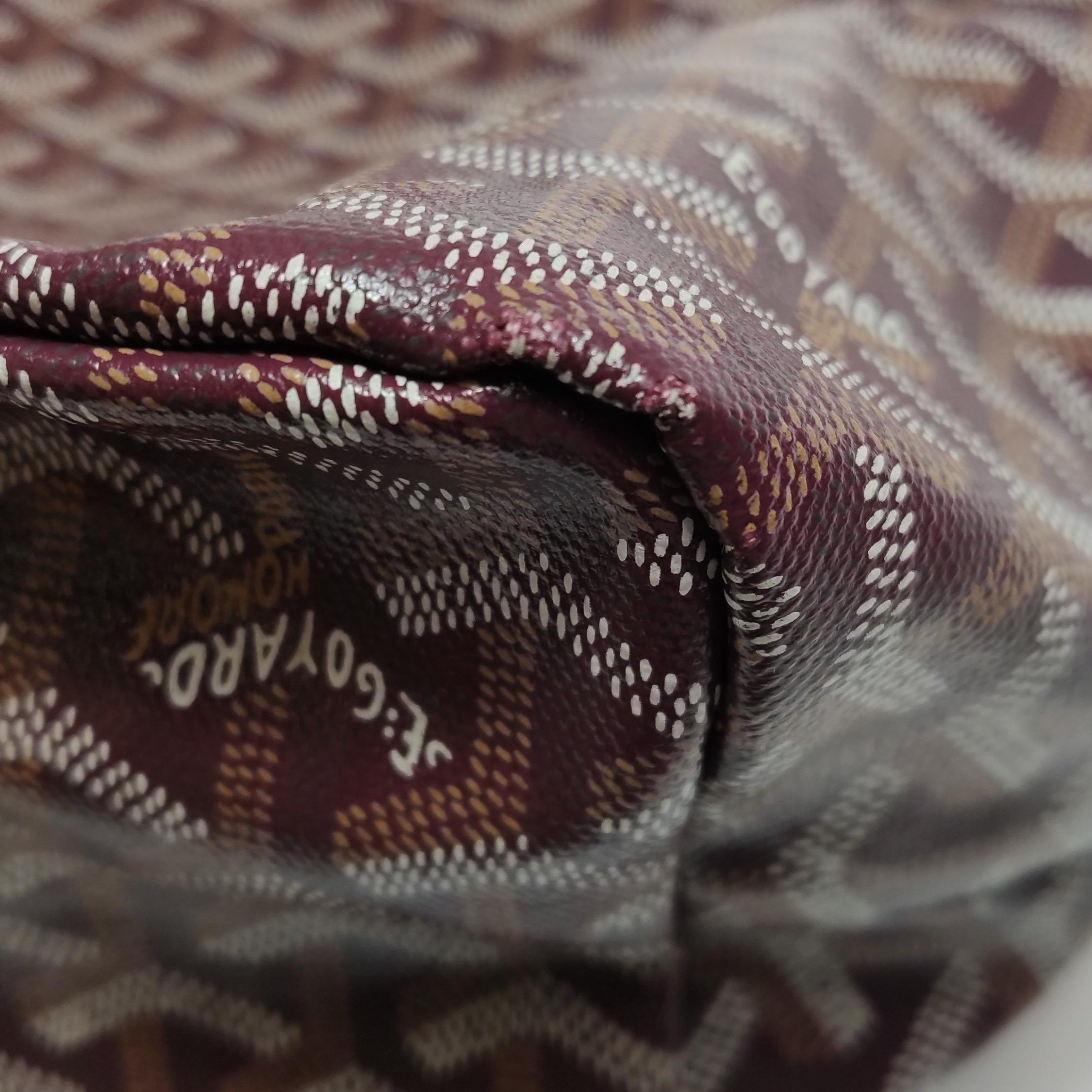 Goyard Saint Louis PM Medium Burgundy Goyardine Tote 2017 en vente 13