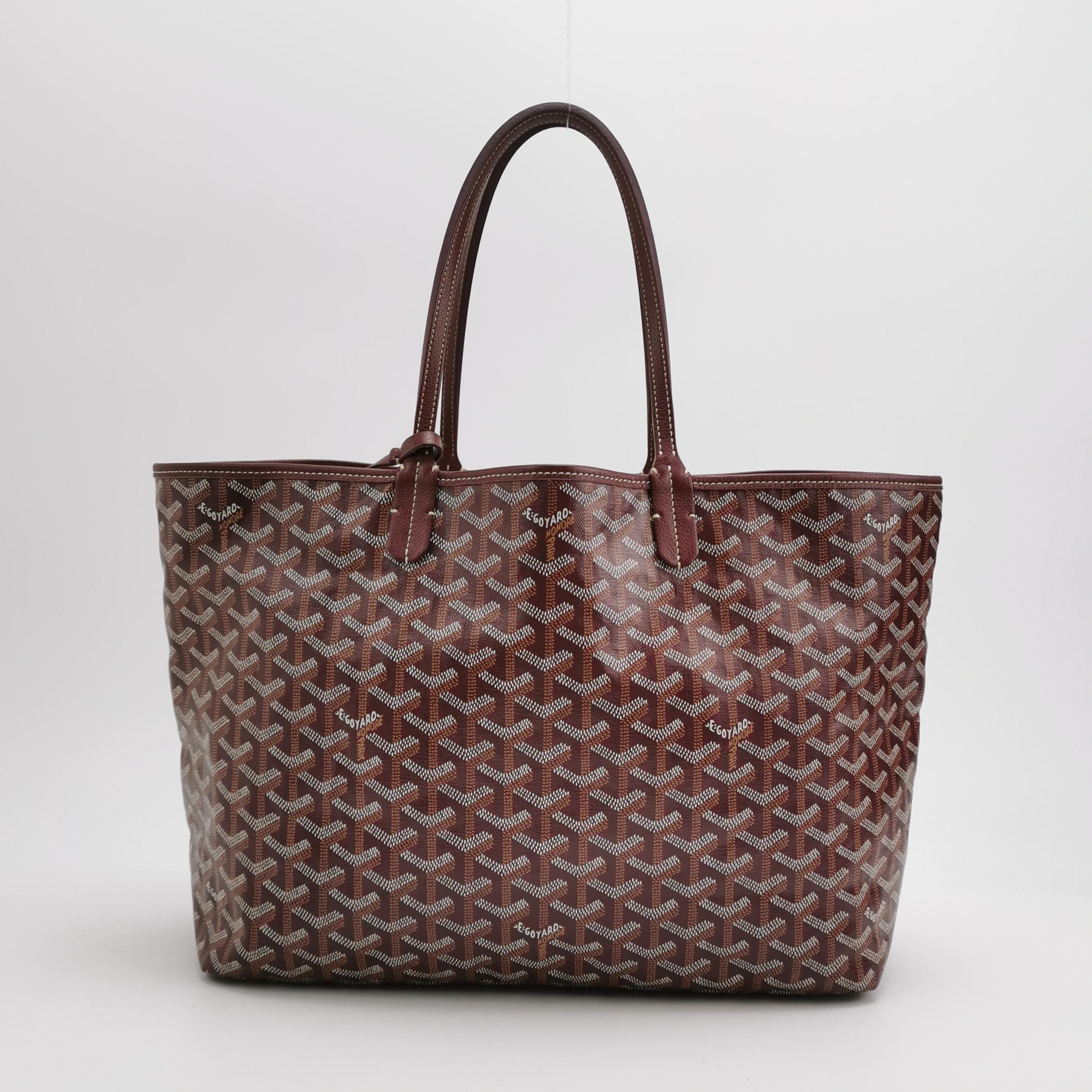 Marron Goyard Saint Louis PM Medium Burgundy Goyardine Tote 2017 en vente