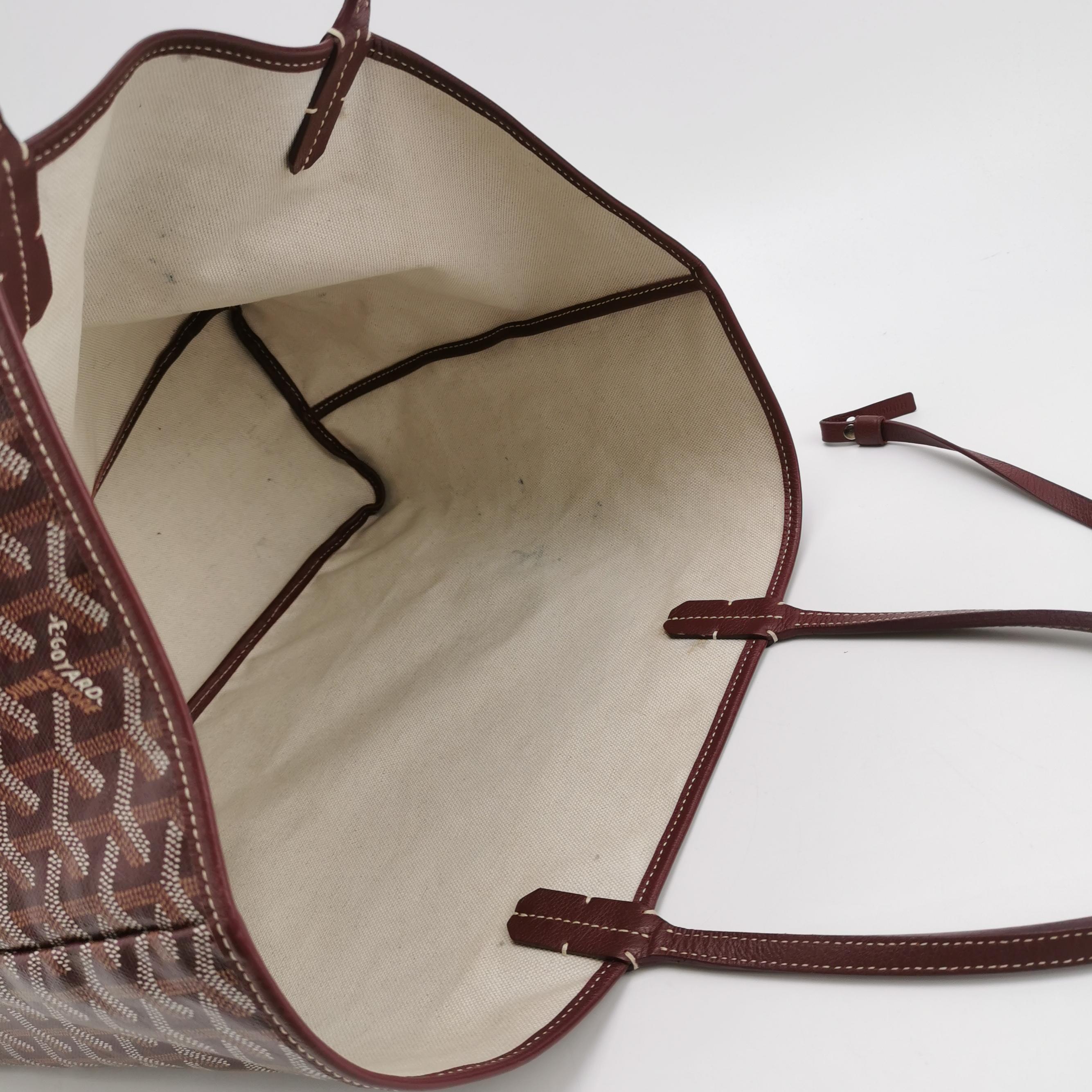 Goyard Saint Louis PM Medium Burgundy Goyardine Tote 2017 en vente 2