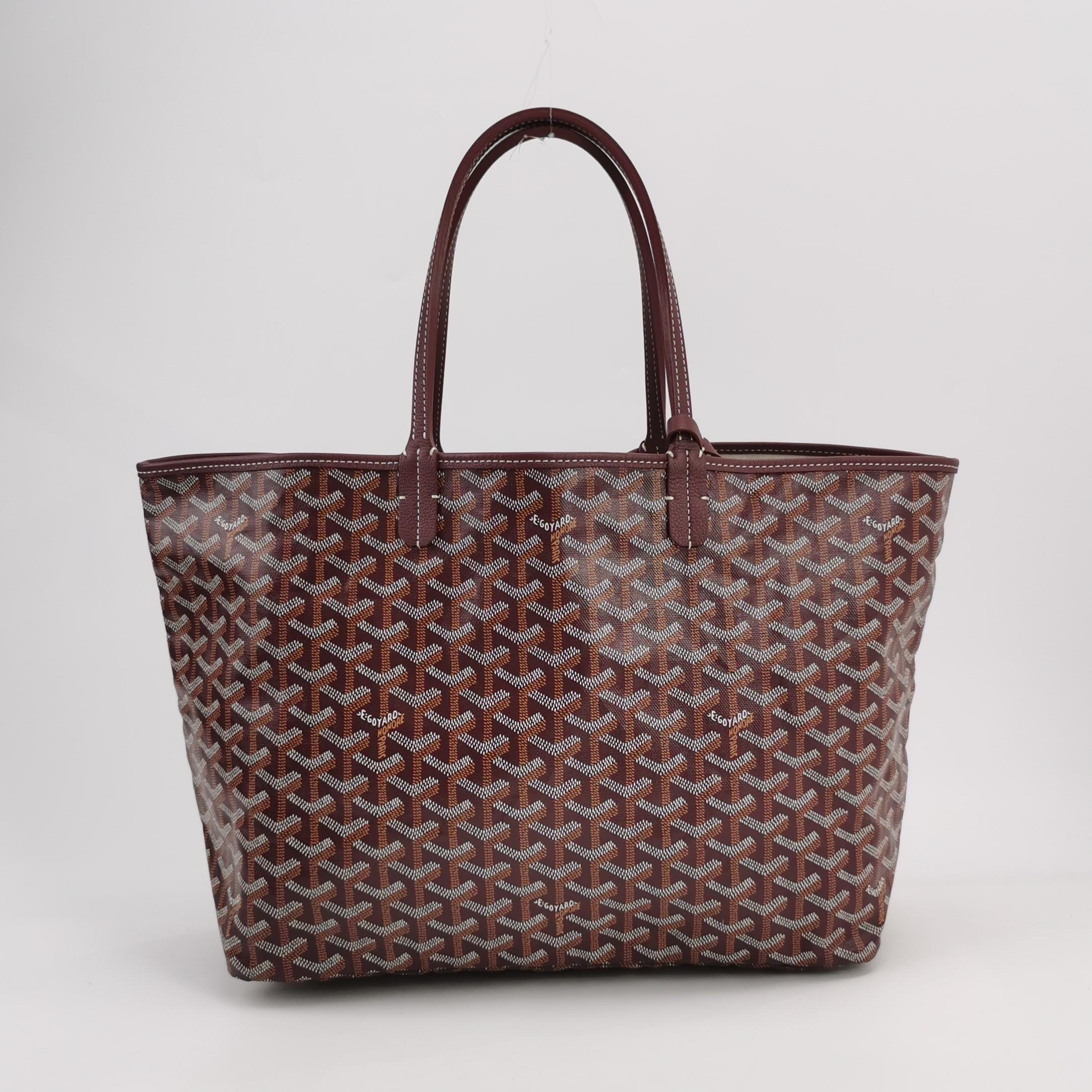 Nero Goyard Saint Louis PM Medium Burgundy Goyardine Tote 2020 in vendita