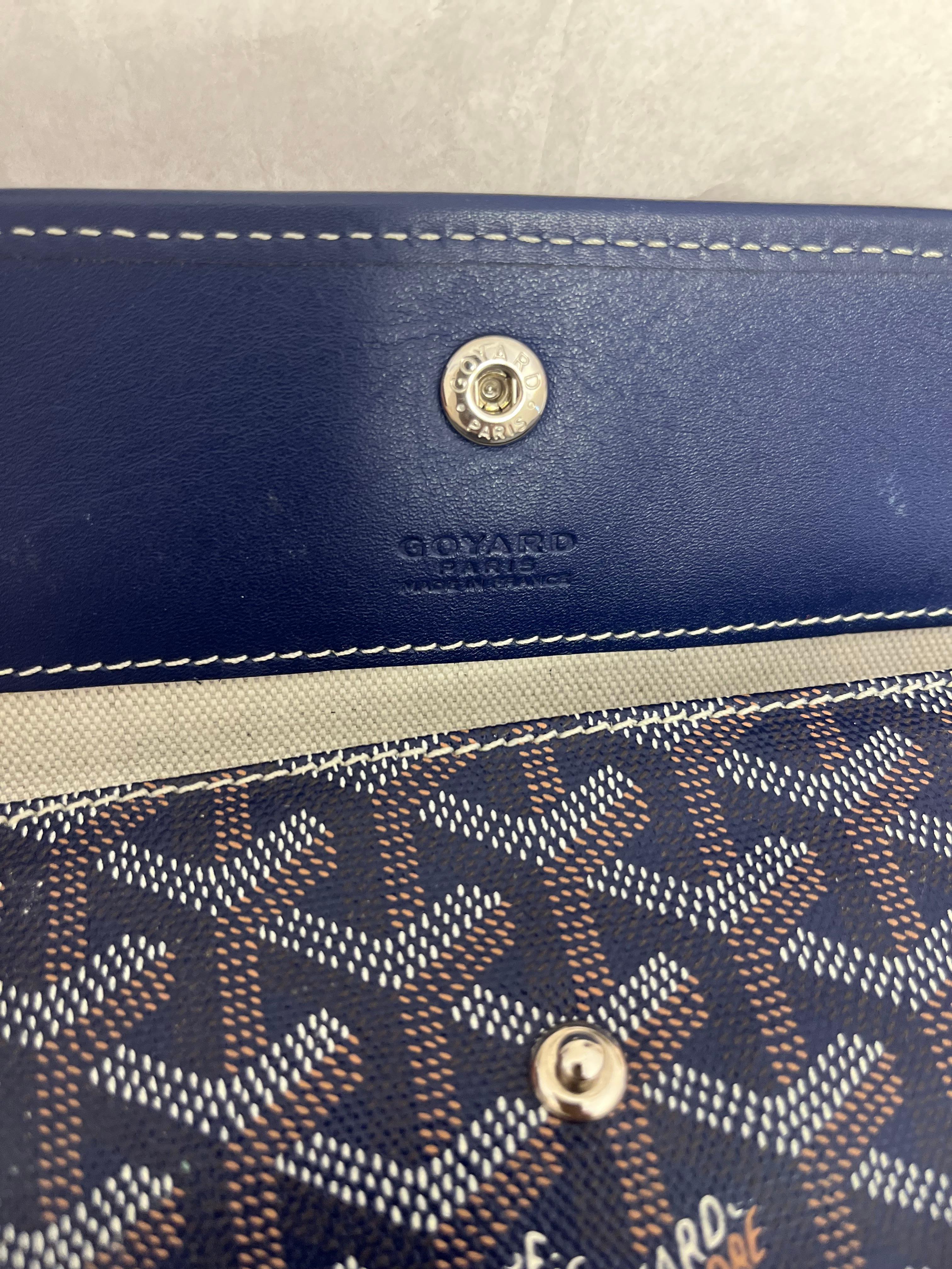 Goyard Saint Louis PM Tote in Blue In Good Condition For Sale In Port Hope, ON