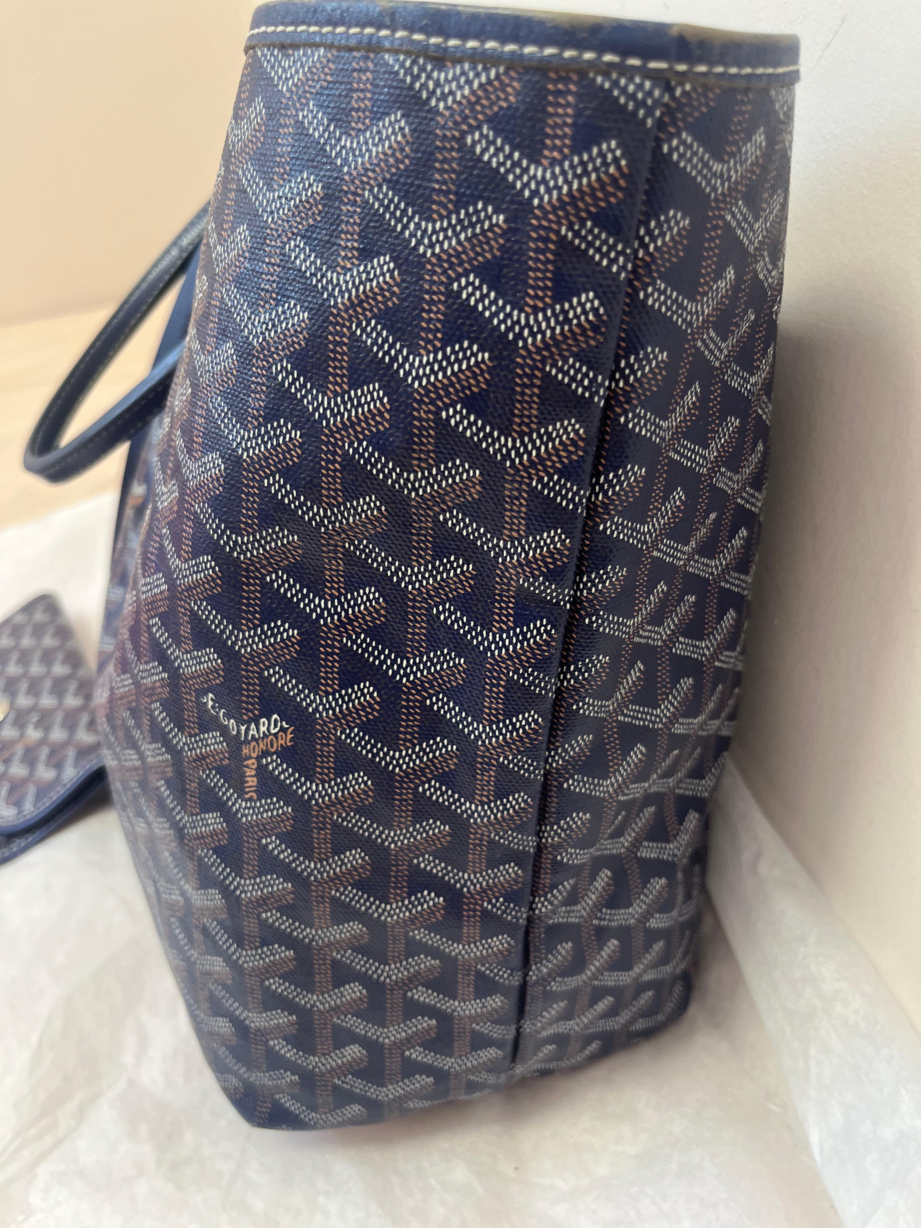 Goyard Saint Louis PM Tote in Blue For Sale 4