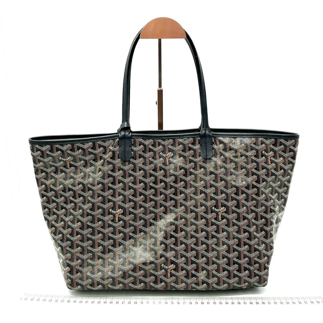 Goyard Saint Louis PM Tote Medium Black 2020
 These are professional photos of the actual bag.
 Missing Pouch
 CONDITION: VERY GOOD
 This preloved / preowned Goyard tote is in very good condition with minimal rubbing around the corners. Light stains