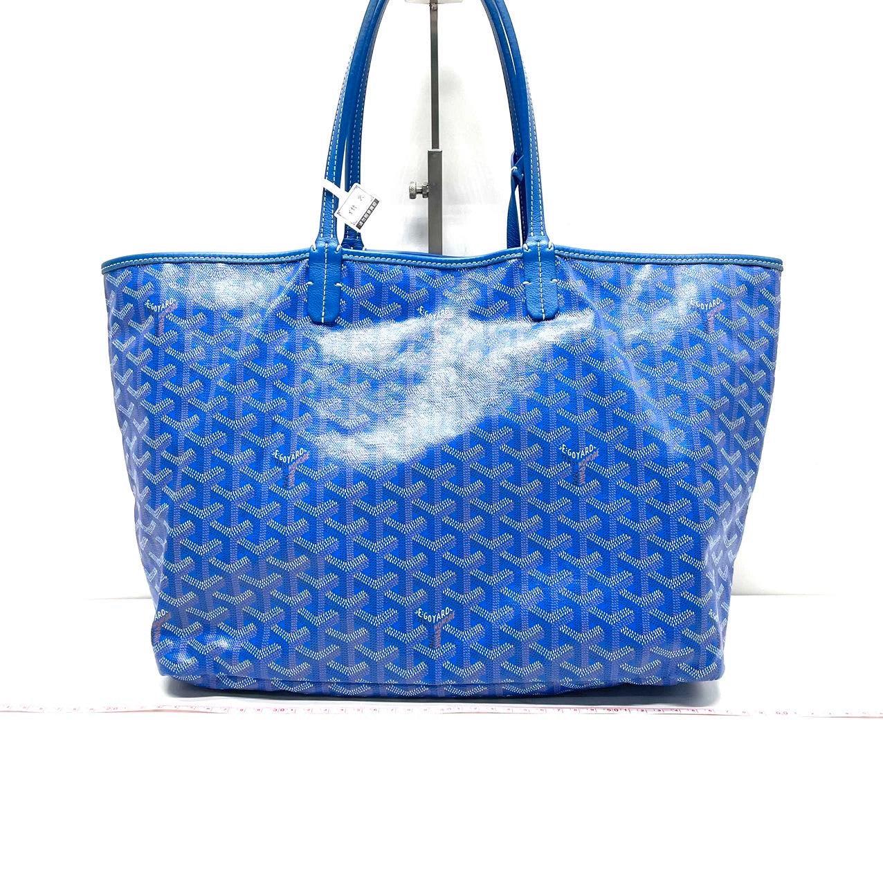 Goyard Saint Louis PM Tote Medium Blue
These are professional photos of the actual bag.
  CONDITION: VERY GOOD
  This preloved authentic handbag is in very good condition with minor stains on the interior. Rubbing around the four corners. 
 