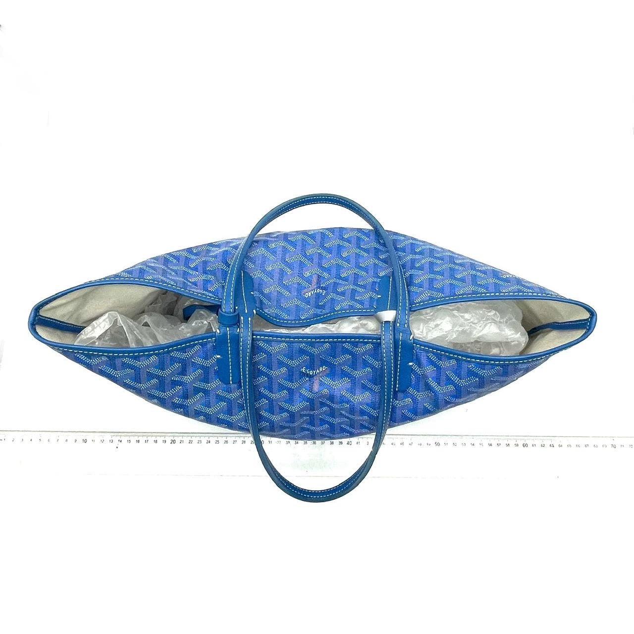 Goyard Saint Louis PM Tote Medium Blue In Good Condition In AUBERVILLIERS, FR