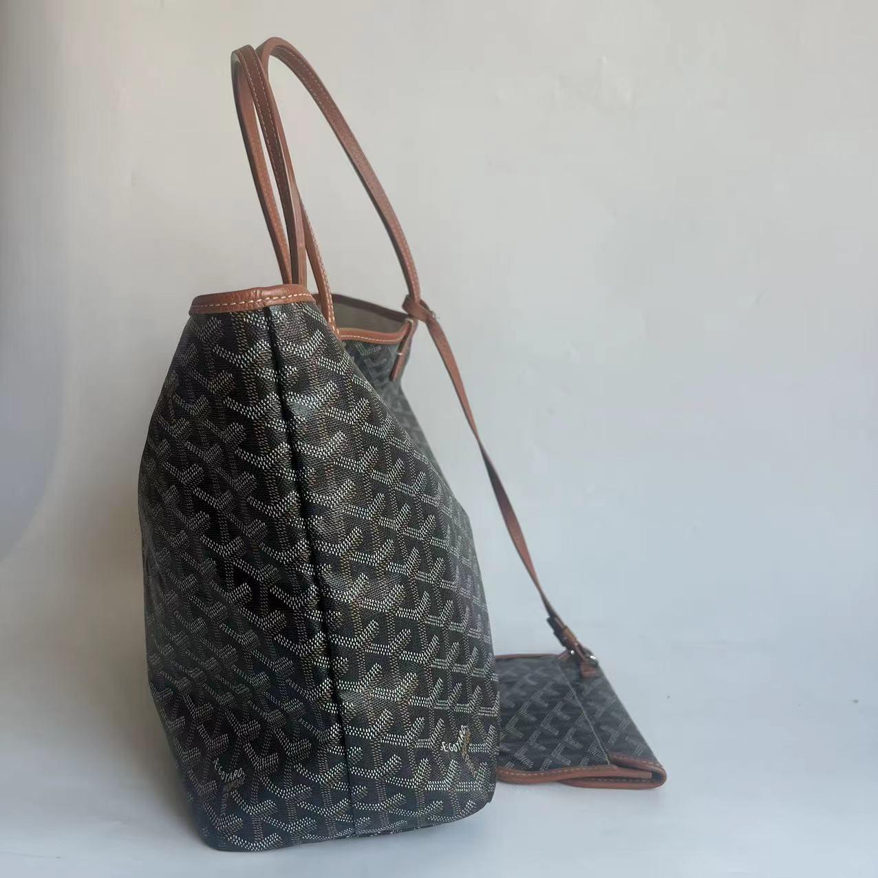 Nero Goyard Saint Louis PM Tote Medium Brown 2020 in vendita