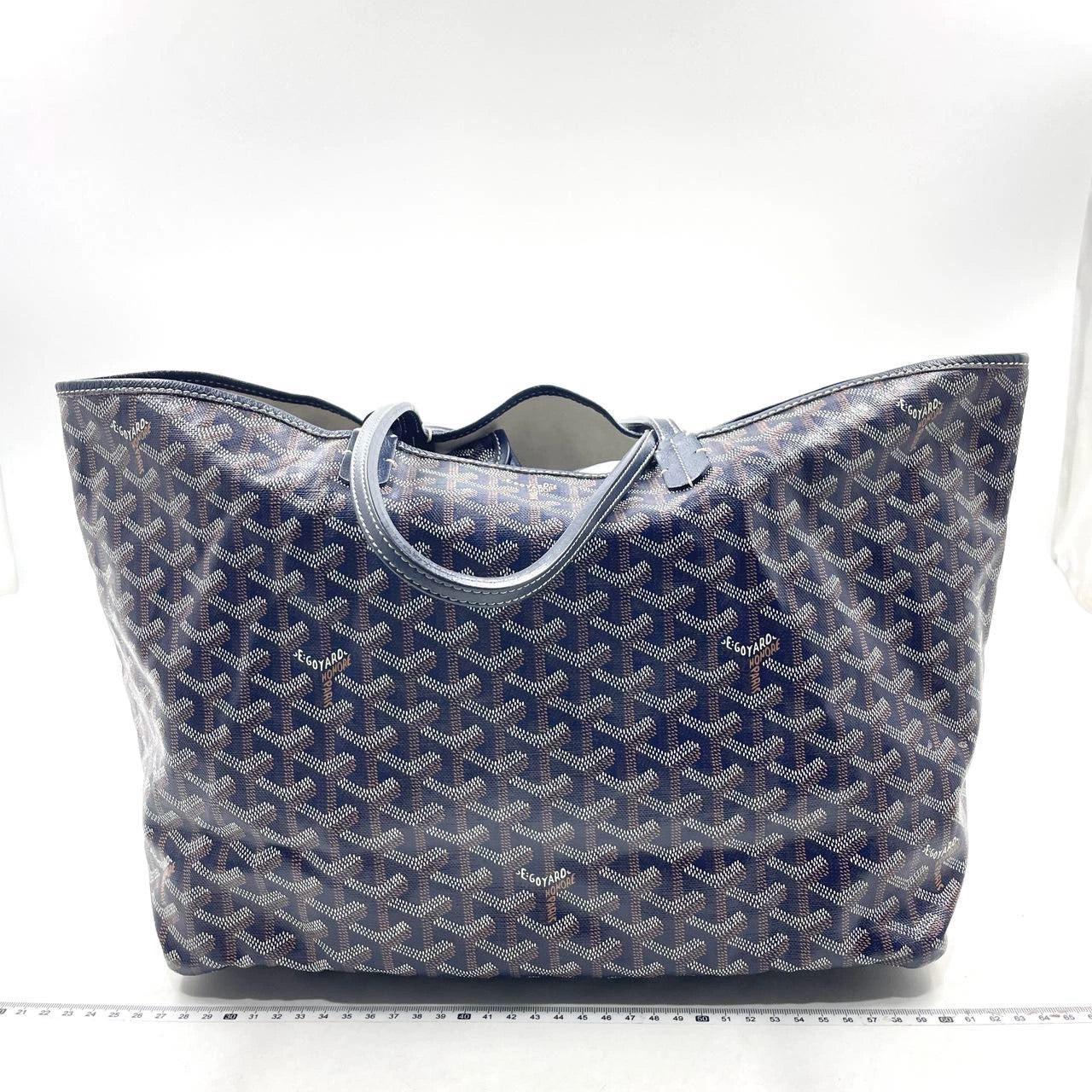 Goyard Saint Louis PM Tote Medium Navy
 These are professional photos of the actual bag offered by Luxbags.
 CONDITION: VERY GOOD
 This preloved authentic handbag is in very good condition with minor rubbing around the corners and handles. Light