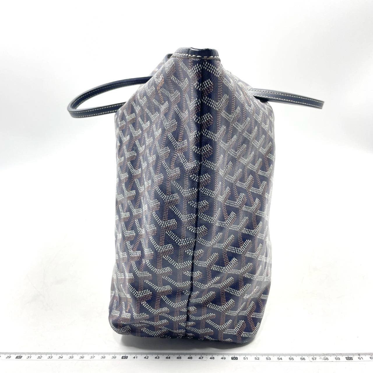 Gray Goyard Saint Louis PM Tote Medium Navy