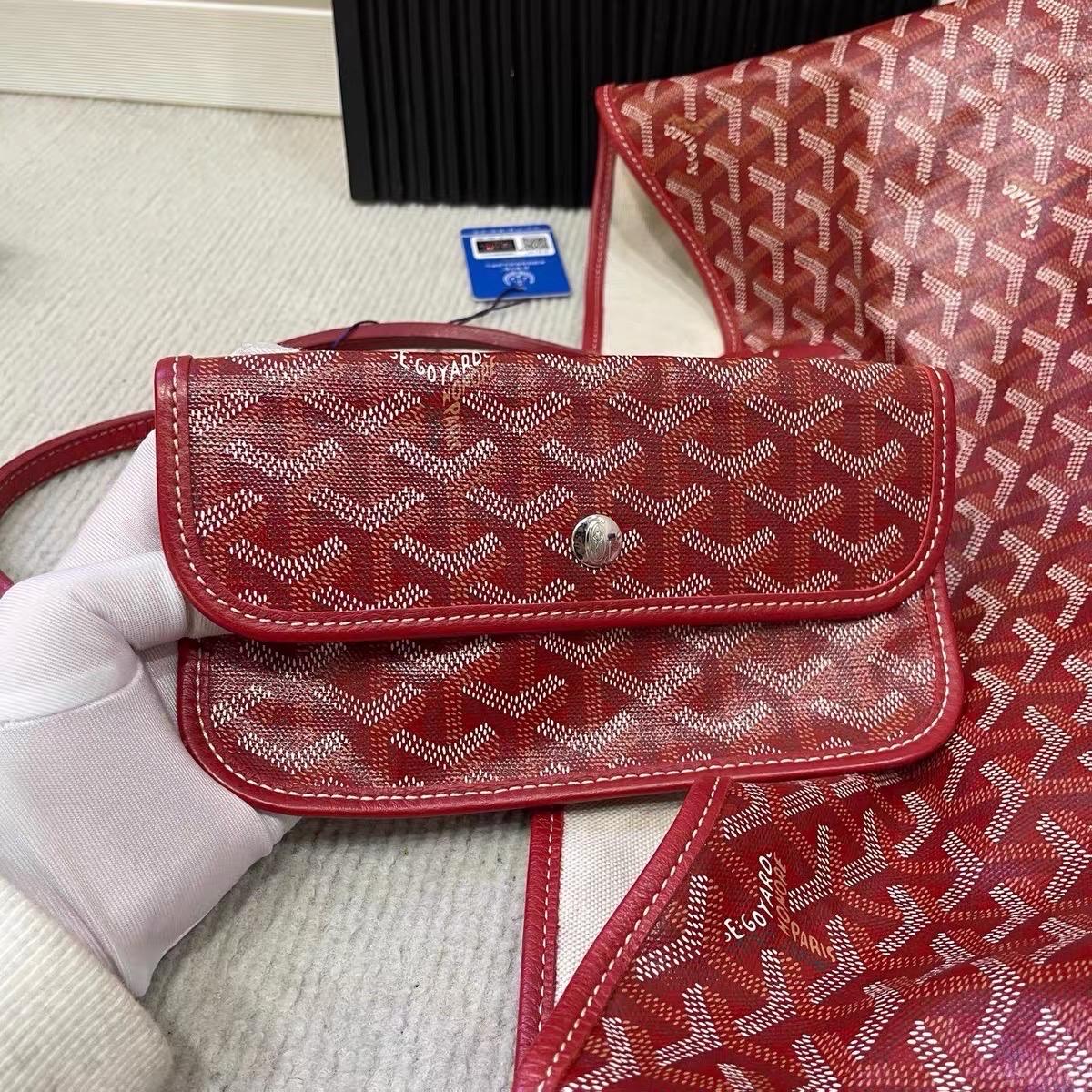 Goyard Saint Louis PM Tote Medium Red Goyardine 2017 en vente 12