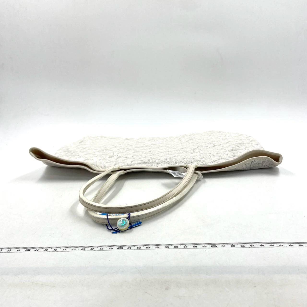 Goyard Saint Louis PM Tote Medium White In Good Condition In AUBERVILLIERS, FR