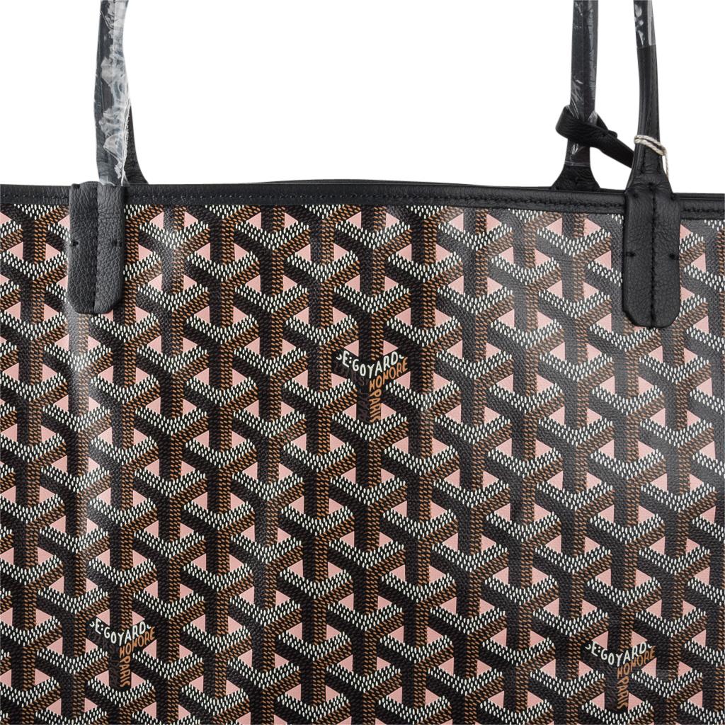 Authentique fourre-tout réversible Goyard Saint Louis GM Special Edition Claire Voie avec intérieur rose. 
Imprimé chevron classique et cuir de veau. 
Léger et spacieux:: il est devenu le favori des célébrités et des mamans occupées. 
Les poignées