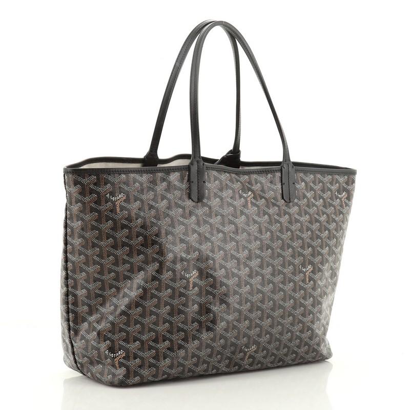 Black Goyard Saint Louis Tote Coated Canvas PM