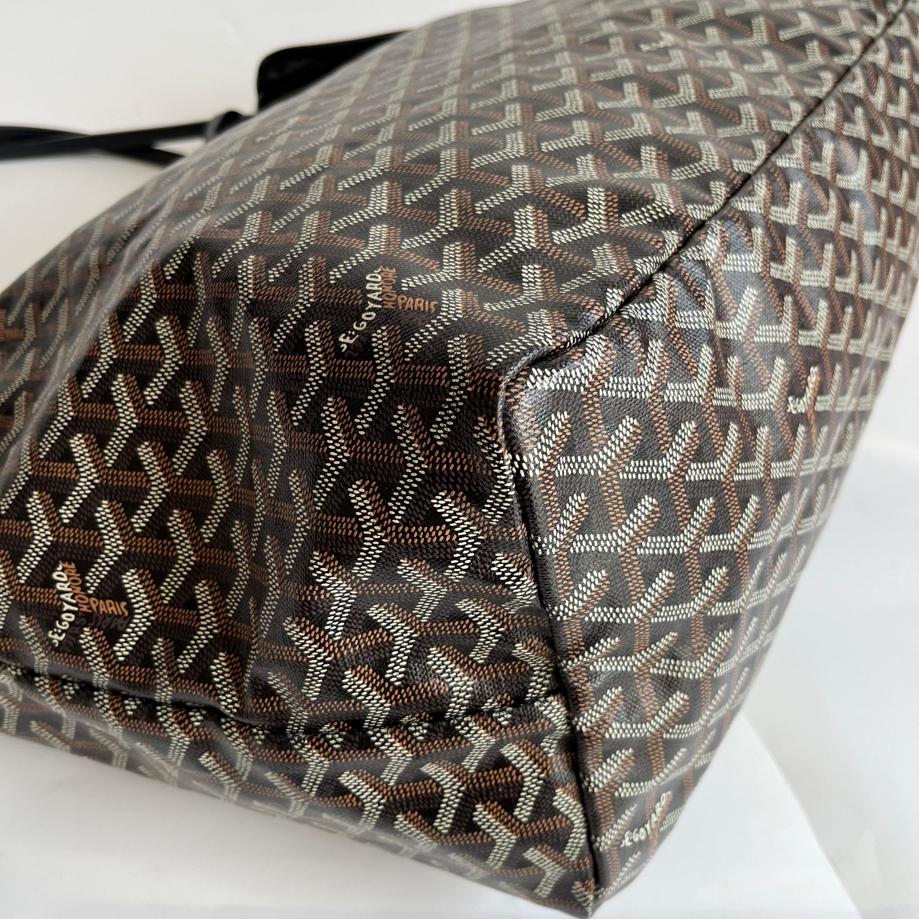 Goyard Saint Louis Tote Large GM Black Goyardine Canvas 2019 en vente 6