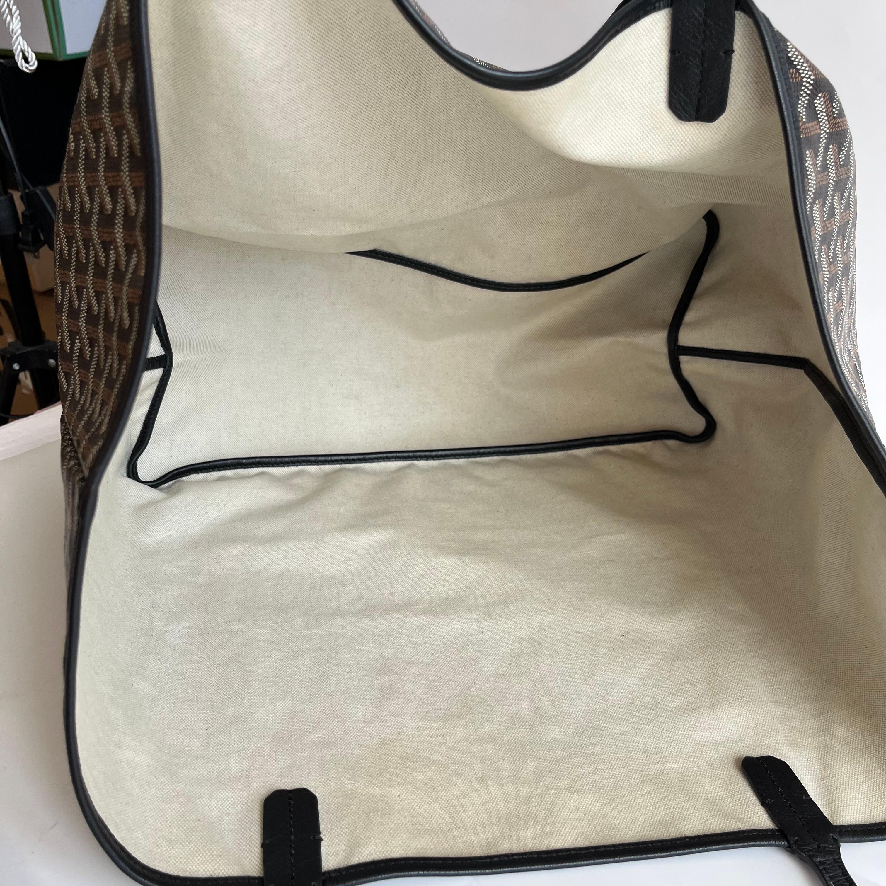 Goyard Saint Louis Tote Large GM Black Goyardine Canvas 2019 en vente 8