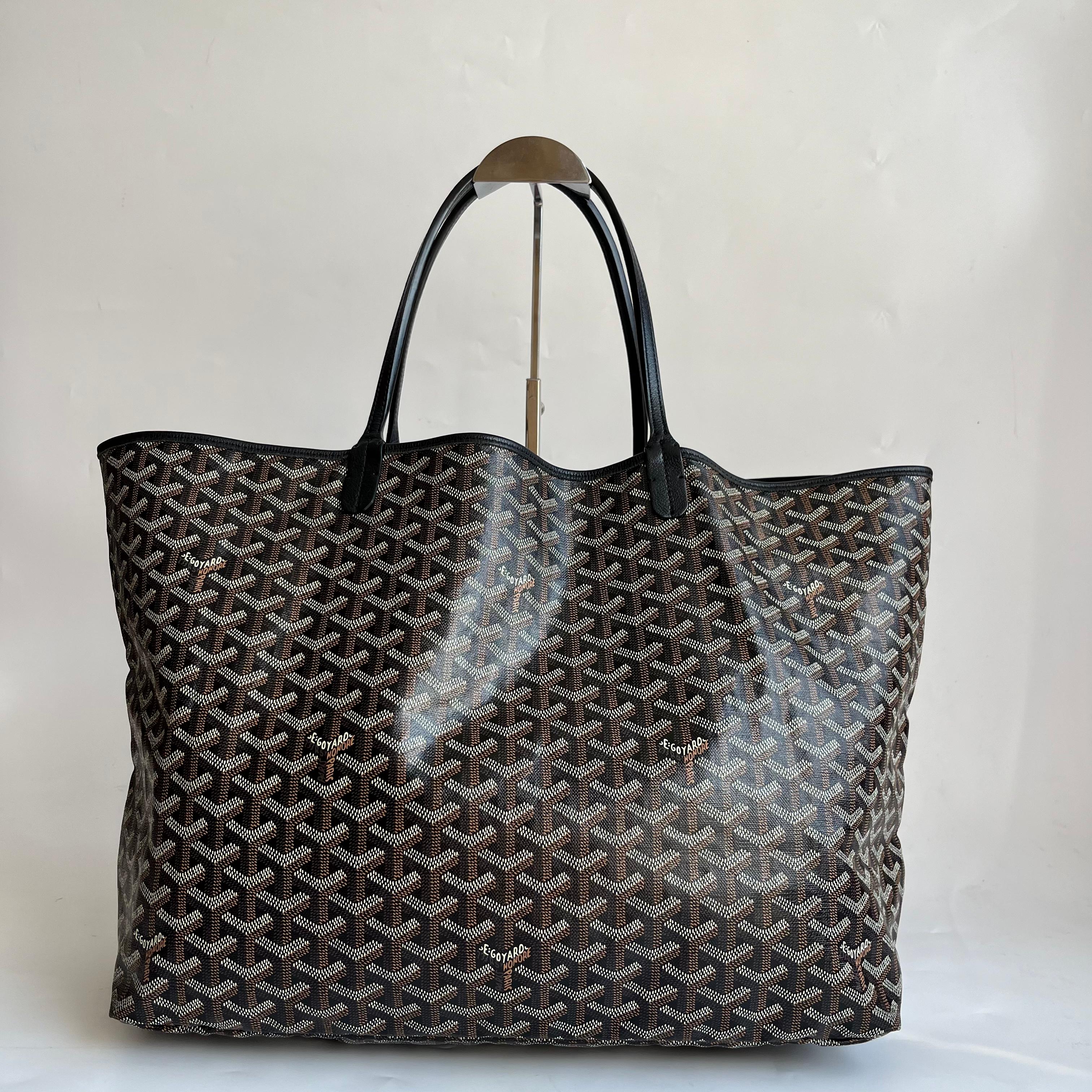 Goyard Saint Louis Tote Large GM Black Goyardine Canvas 2019 Pour femmes en vente