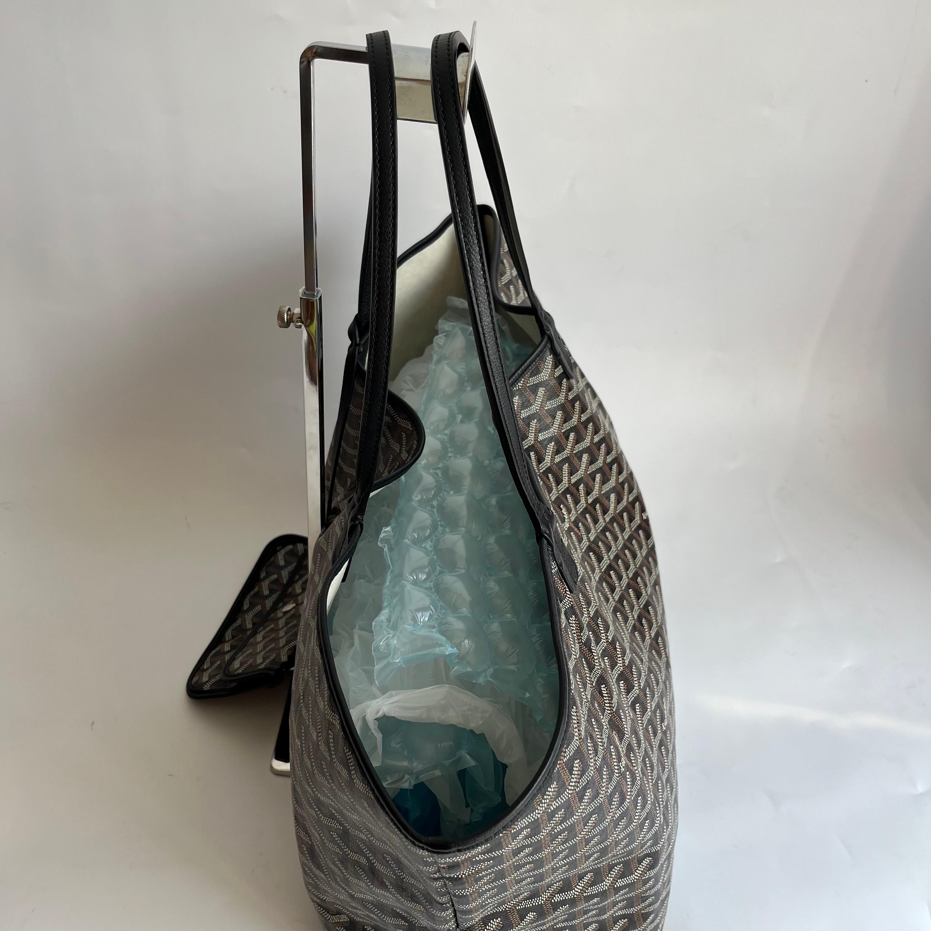 Goyard Saint Louis Tote Large GM Black Goyardine Canvas 2019 en vente 1