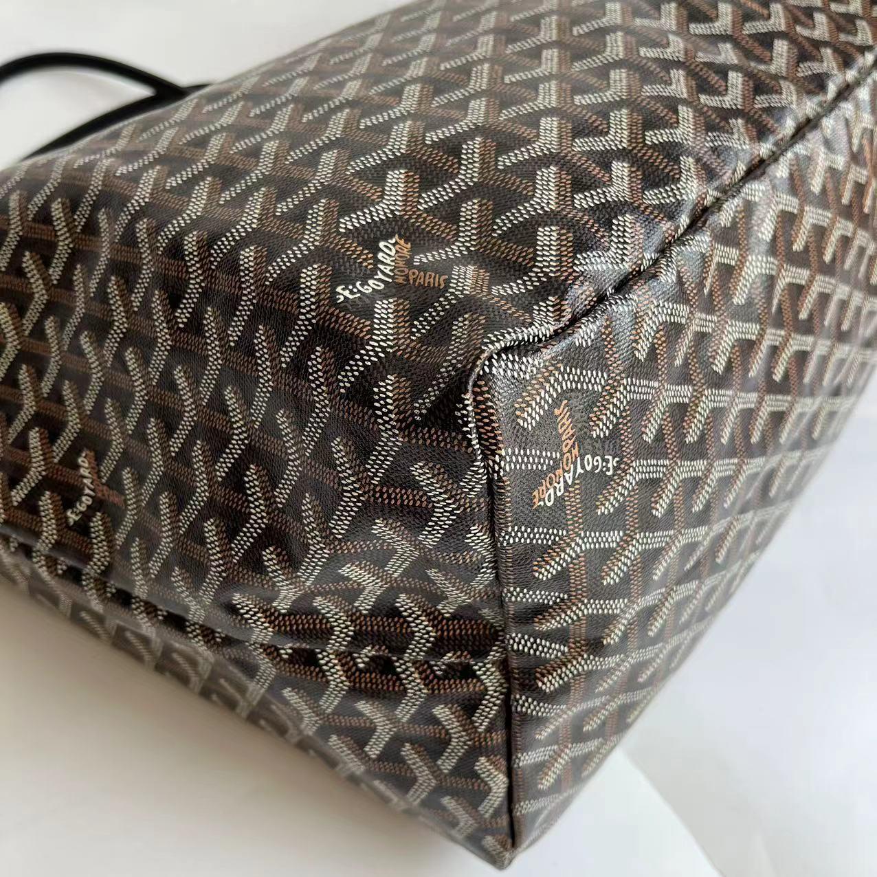 Goyard Saint Louis Tote Large GM Black Goyardine Canvas 2019 en vente 4