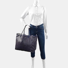Goyard Saint Louis Tote Large GM Navy Goyardine Canvas