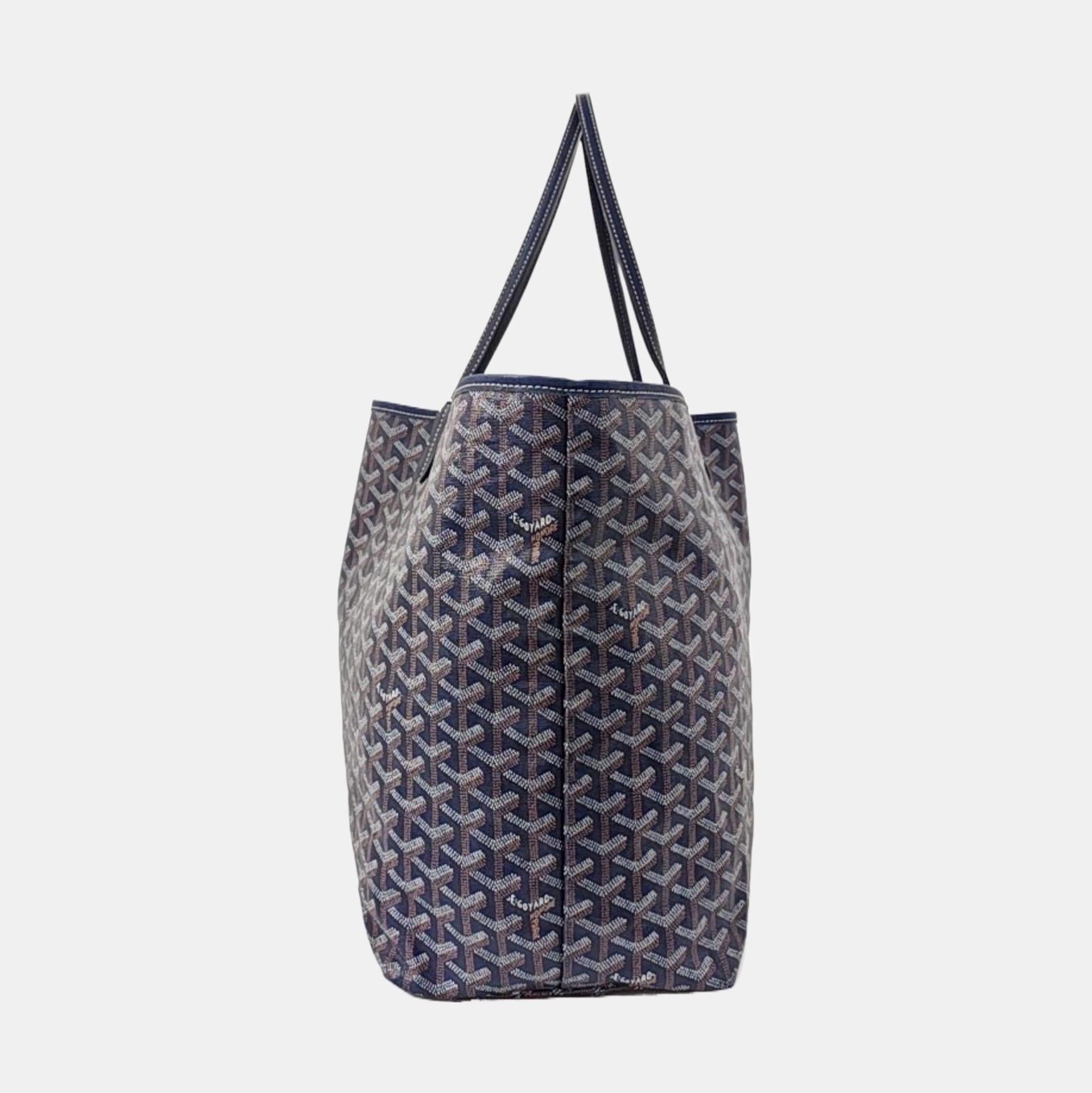 Grigio Goyard Saint Louis Tote Grande GM Navy Tela Goyard in vendita