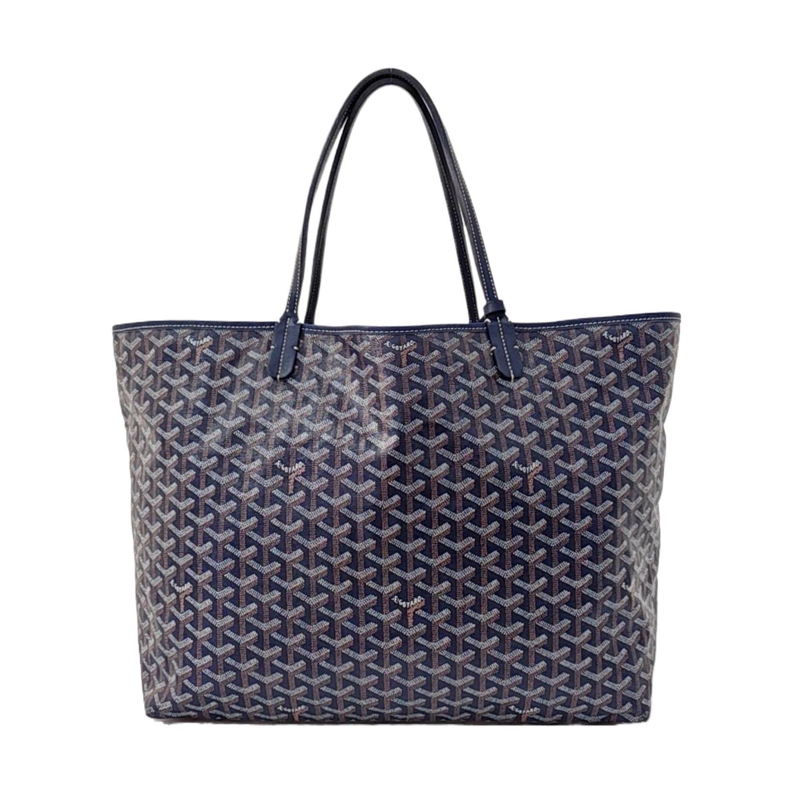 Goyard Saint Louis Tote Grande GM Navy Tela Goyard In condizioni buone in vendita a AUBERVILLIERS, FR
