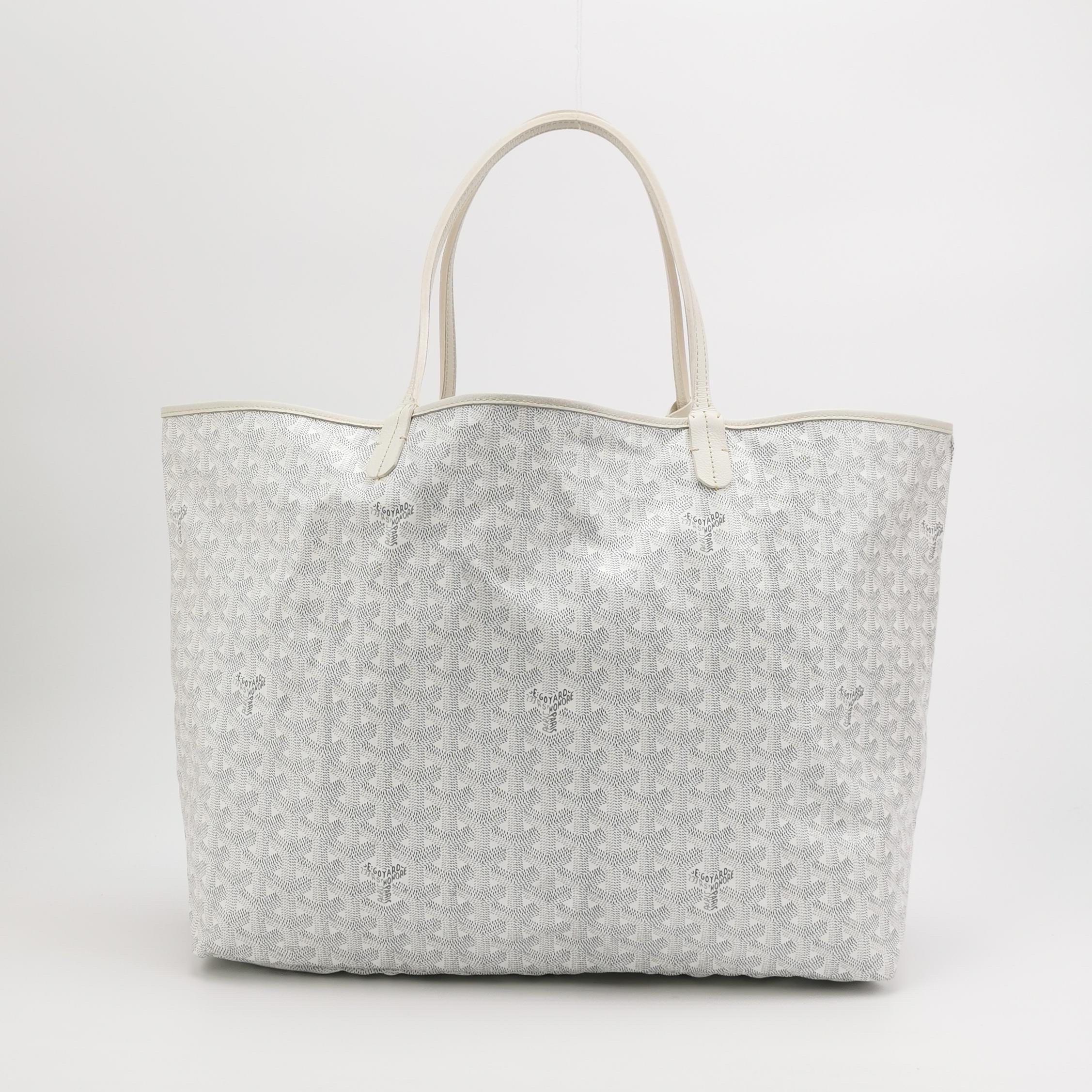 Goyard Saint Louis Tote Large GM White Goyardine Canvas 2023 Excellent état - En vente à AUBERVILLIERS, FR
