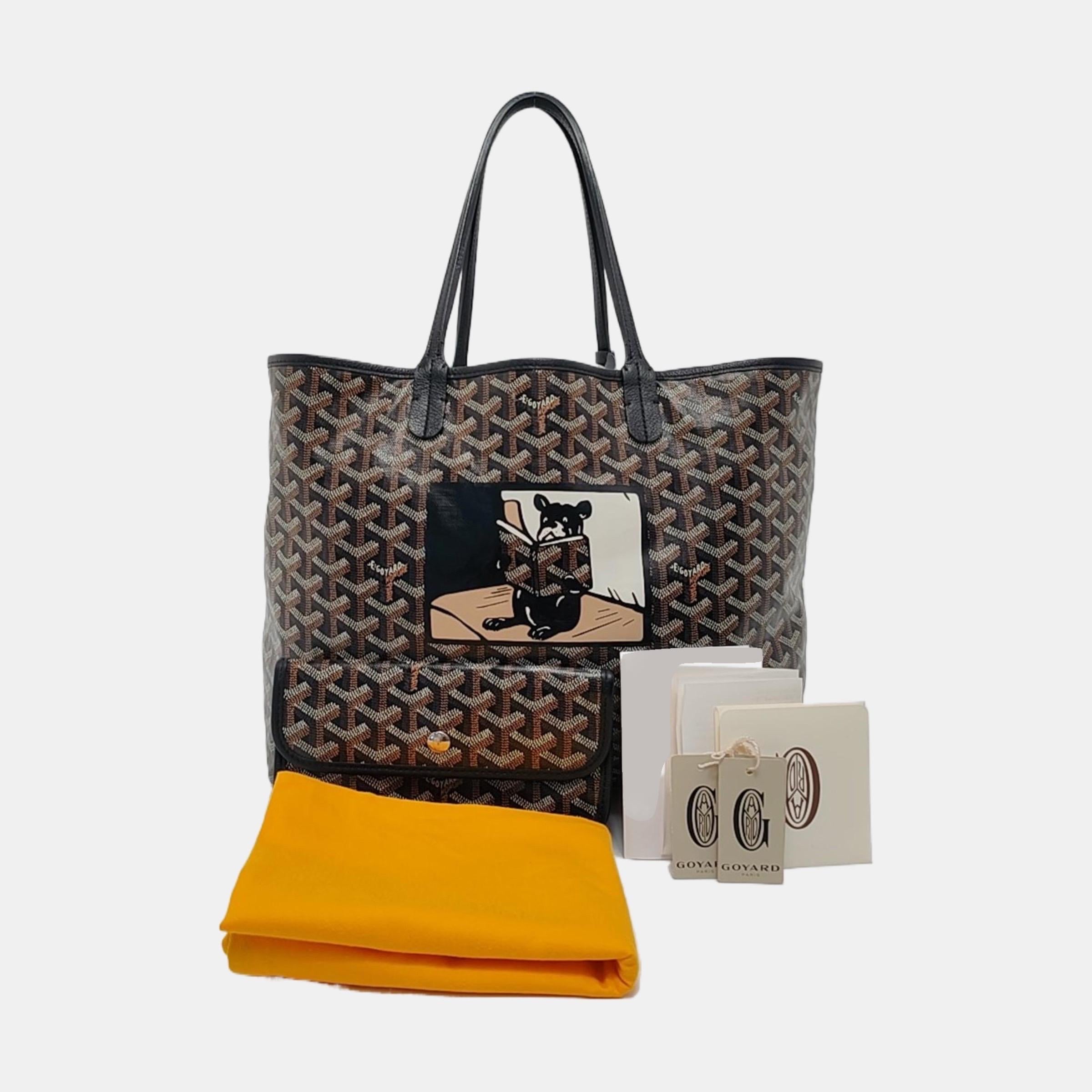Goyard Saint Louis Tote PM Medium Nero Bulldog Francese In condizioni buone in vendita a AUBERVILLIERS, FR