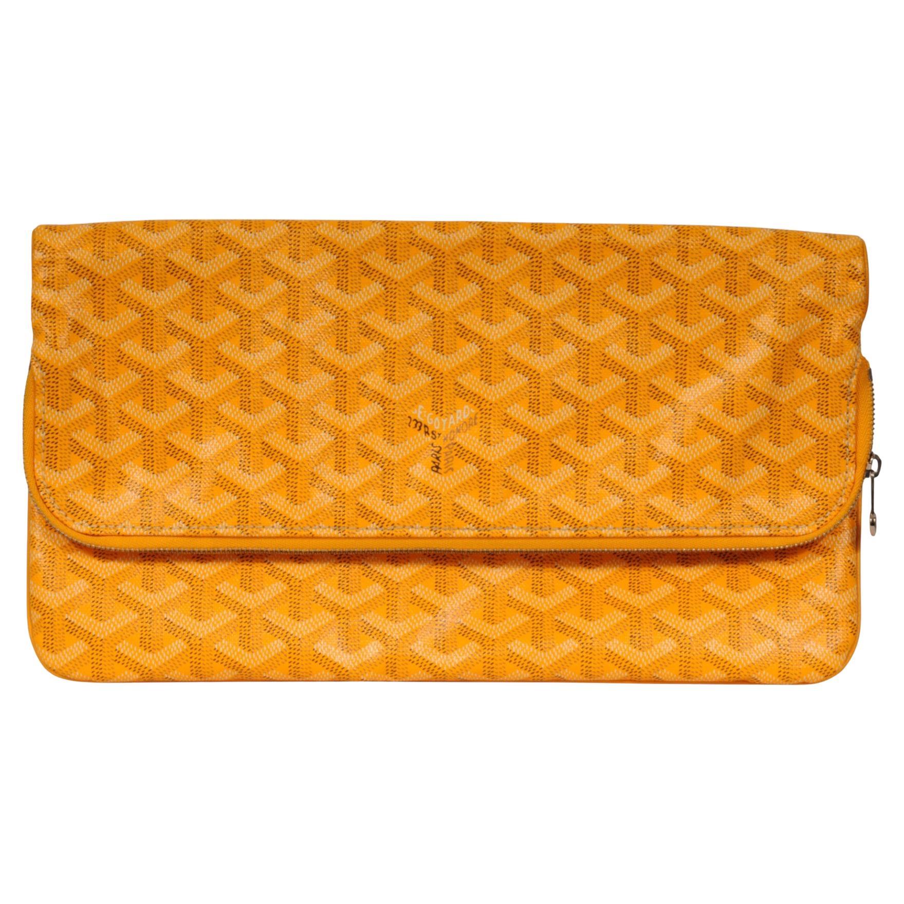 Goyard Saint Marie Pochette in tela gialla Coates Borsa da viaggio Portafoglio Sac