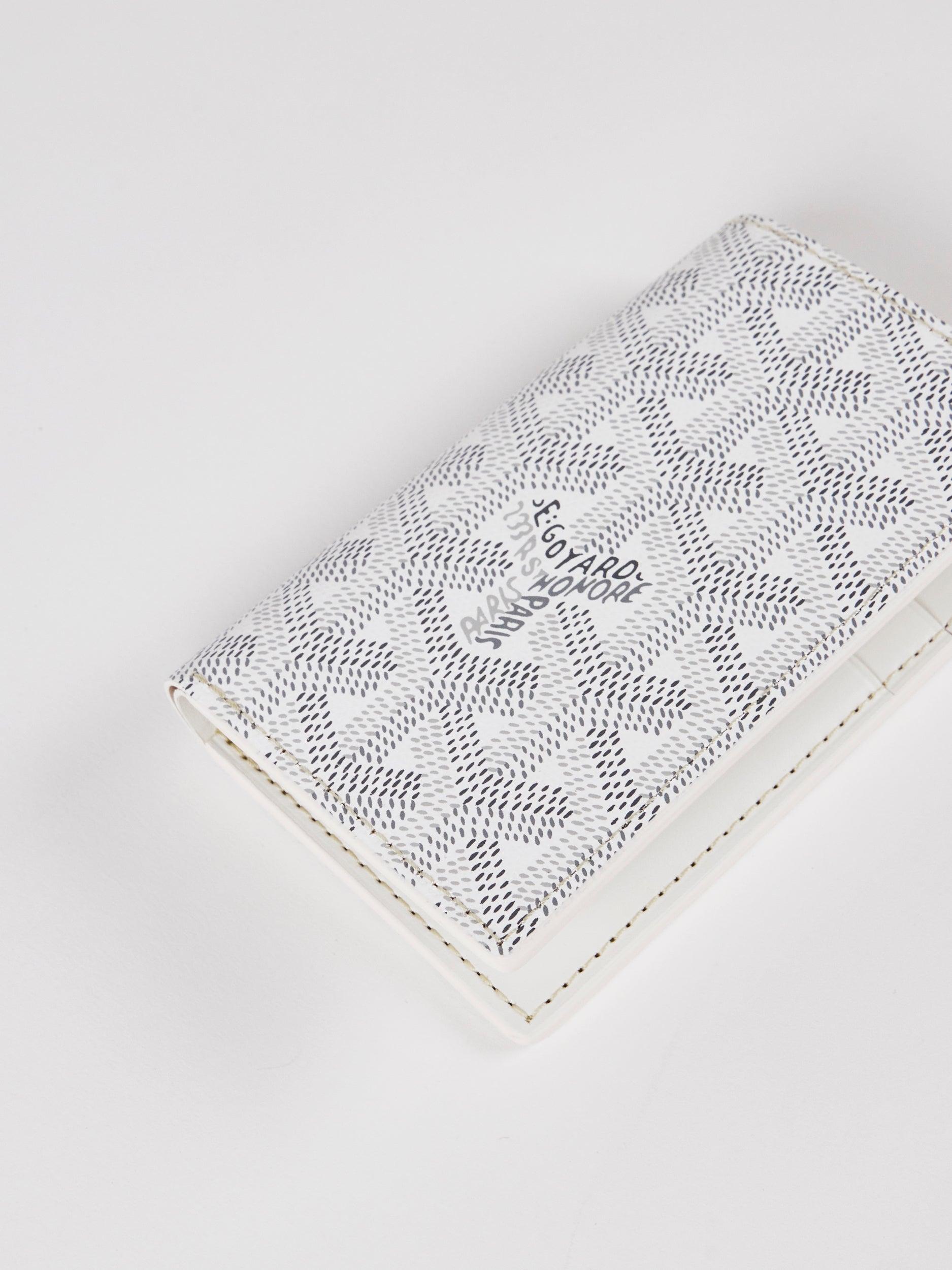 Gray GOYARD Saint-Pierre Card Wallet in White