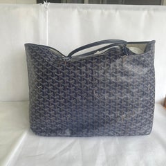 Goyard Saint PM Medium Tote 2014 Navy Goyardine Canvas