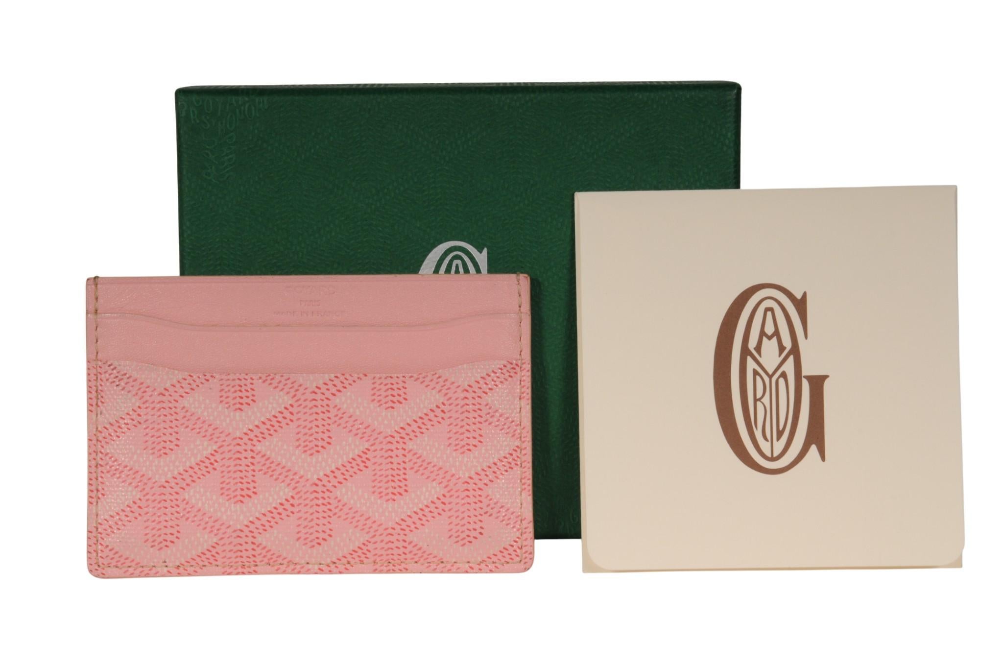 Goyard Saint Sulpice Card Holder Pink Card Wallet Money Travel Coated Canvas en vente 6