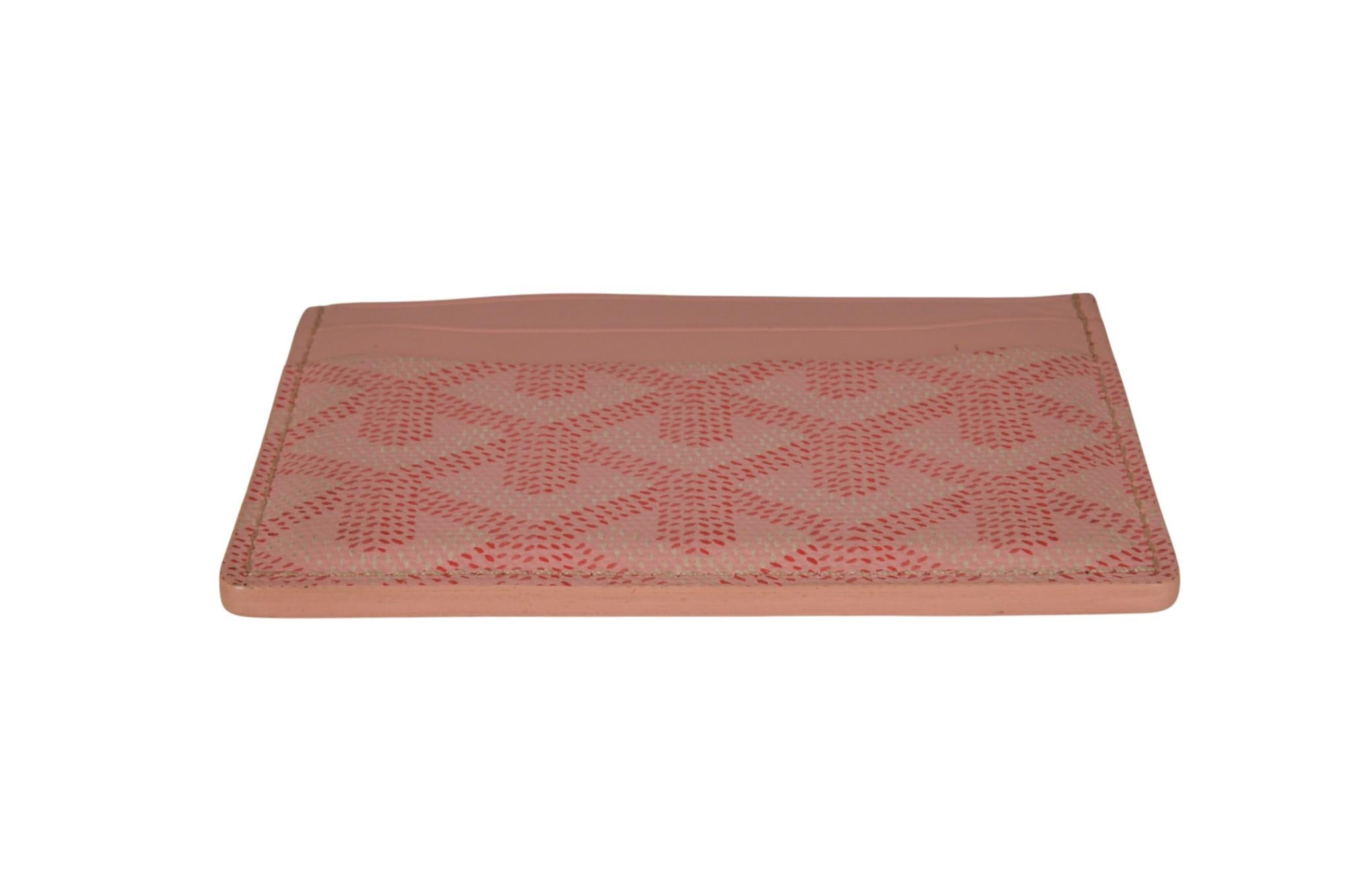 Goyard Saint Sulpice Card Holder Pink Card Wallet Money Travel Coated Canvas en vente 1