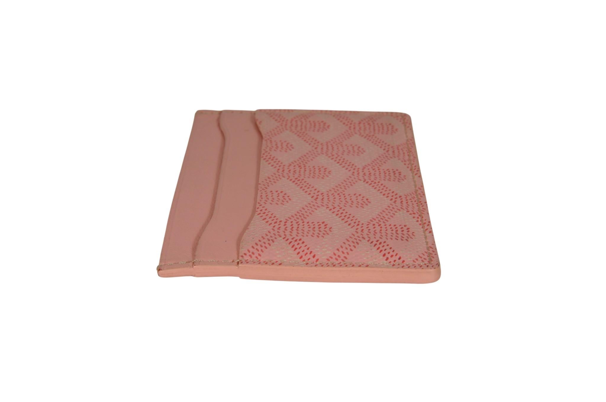 Goyard Saint Sulpice Card Holder Pink Card Wallet Money Travel Coated Canvas en vente 2