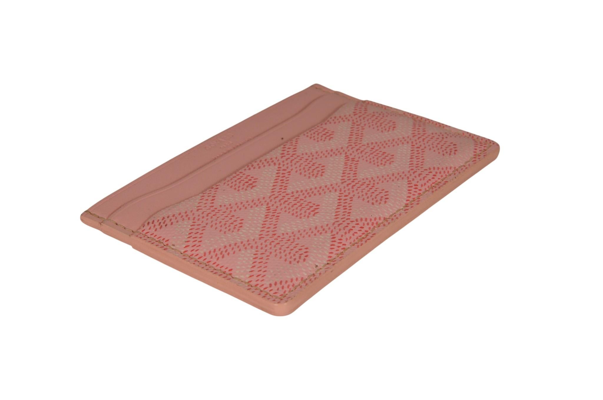Goyard Saint Sulpice Card Holder Pink Card Wallet Money Travel Coated Canvas en vente 4