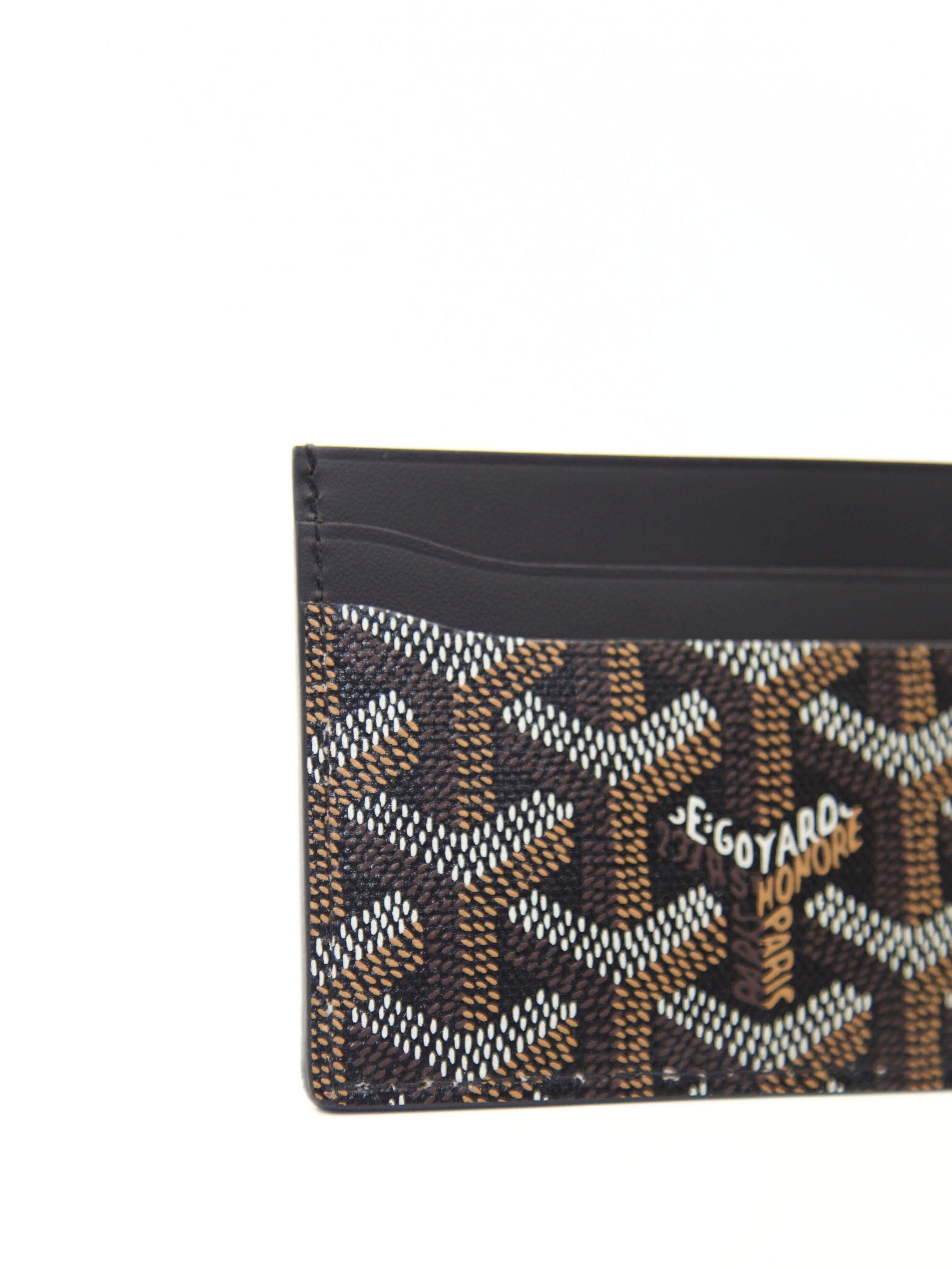 GOYARD Saint-Sulpice Card Wallet in Black In New Condition For Sale In London, GB