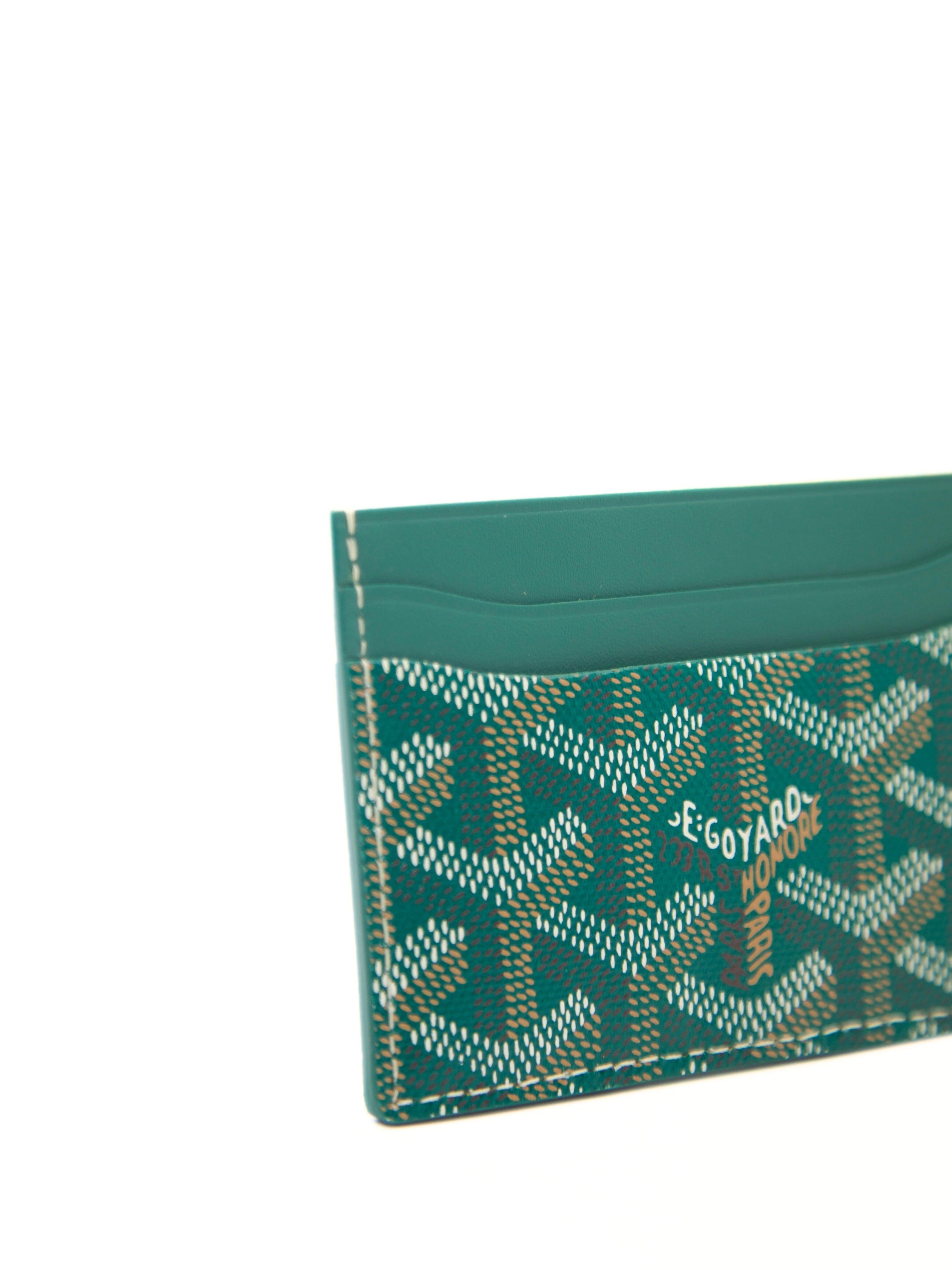GOYARD Saint-Sulpice Card Wallet in Green In New Condition In London, GB