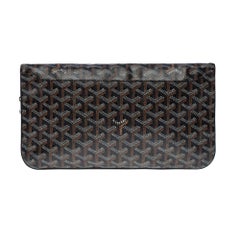 Goyard Sainte-Marie MM Clutch in black and brown Goyardine canvas/leather , SHW