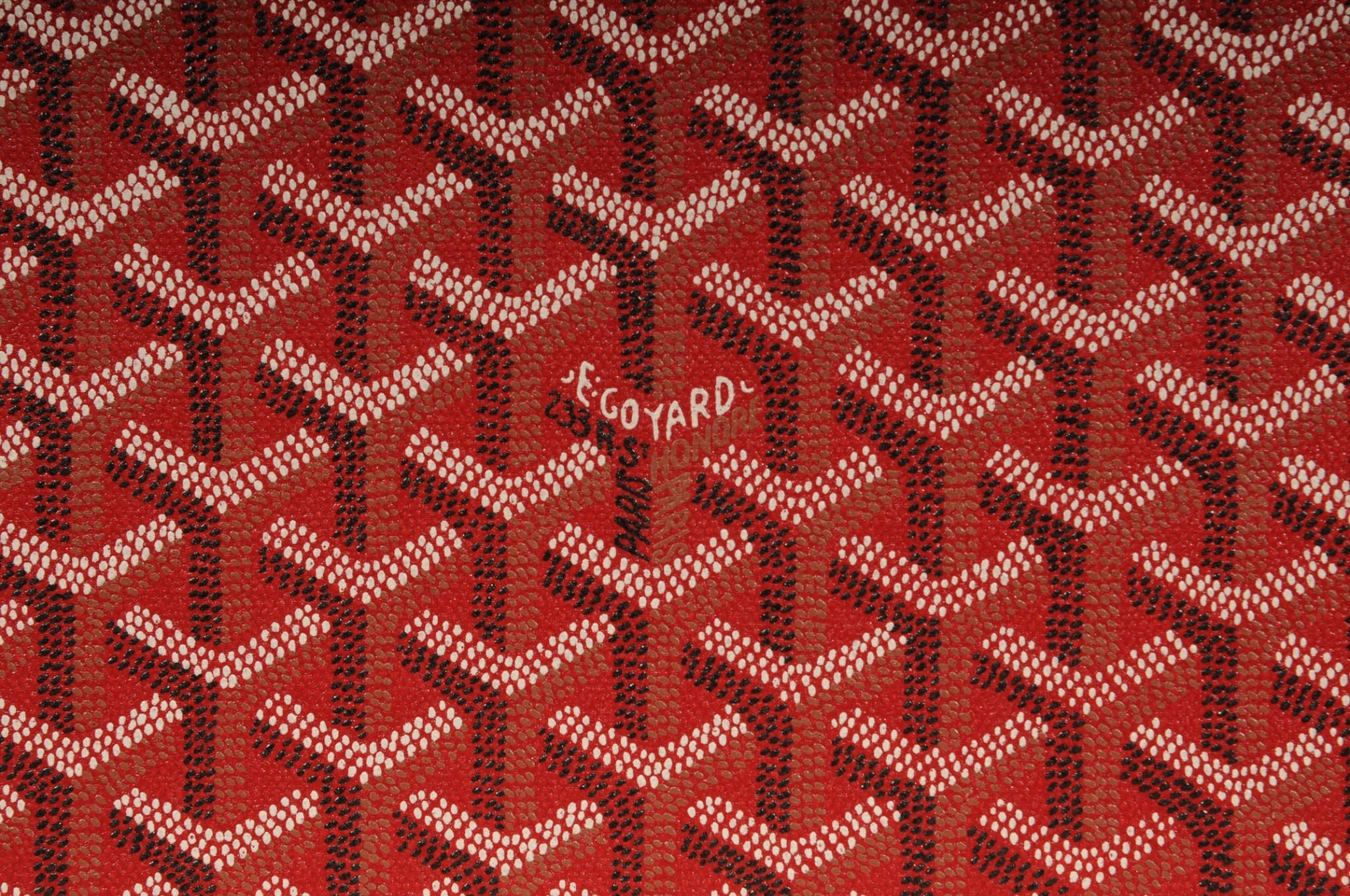Goyard Sardaigne Vanity Zug Fall Storage Box Hard Sided Travel Trunk Red Siver im Angebot 6