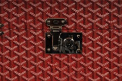 Goyard Sardaigne Vanity Train Case Storage Box Hard Sided Travel Trunk Rosso Siver