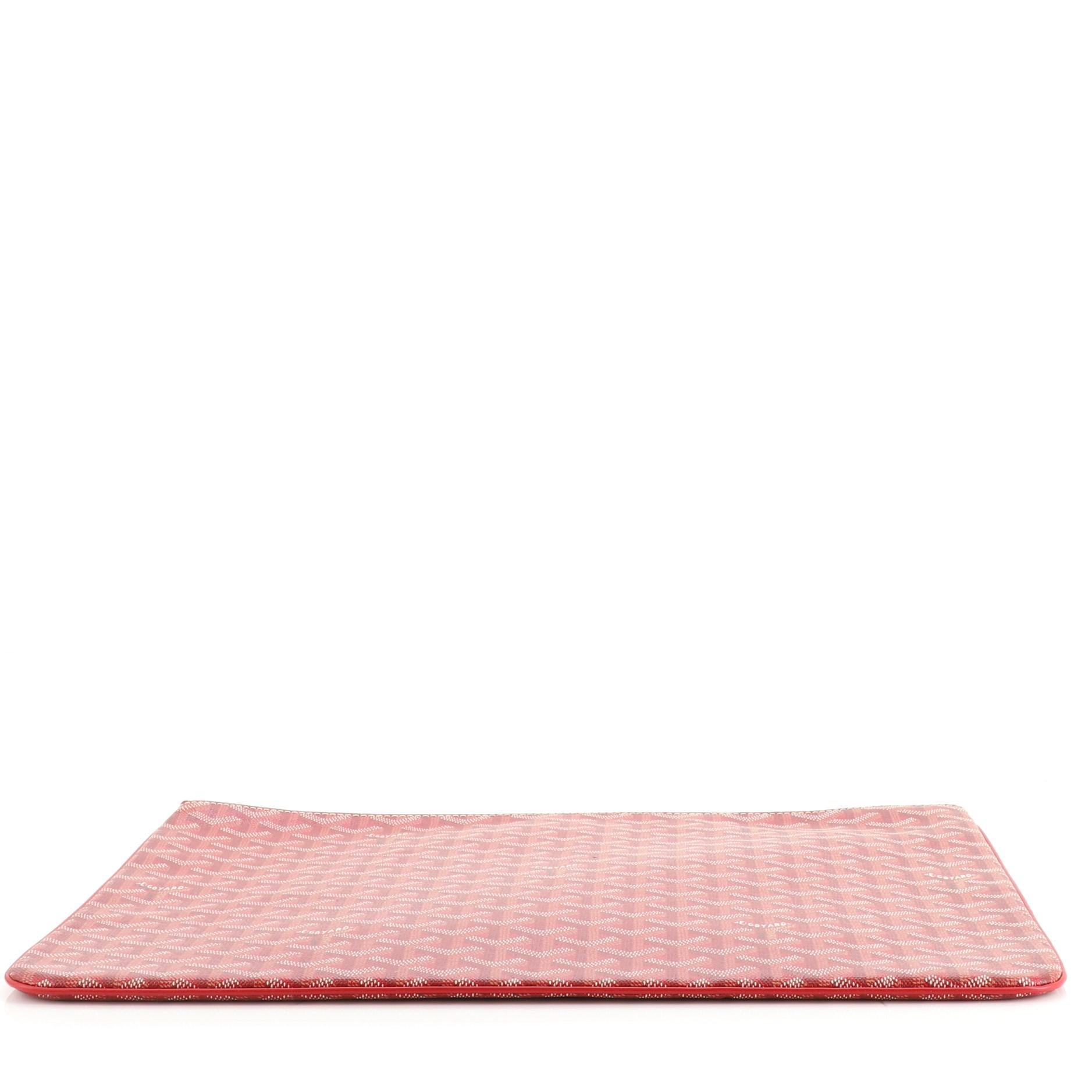 Red Goyard Senat Zip Pouch Coated Canvas GM