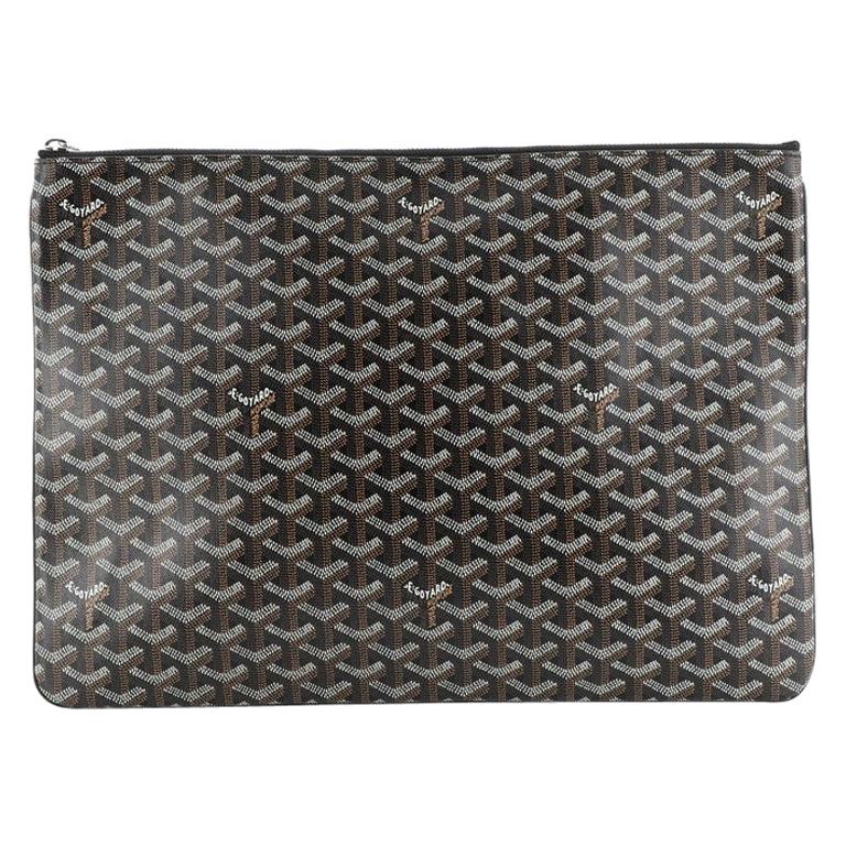 Goyard Senat Pouch GM White in Canvas/Calfskin with Palladium-tone - US