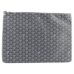 Goyard Grey Chevron Senat PM Clutch Bag For Sale at 1stDibs