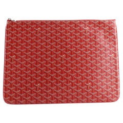 Goyard Senat GM Document Case Laptop Pouch Large Clutch White Purple MP  Monogram