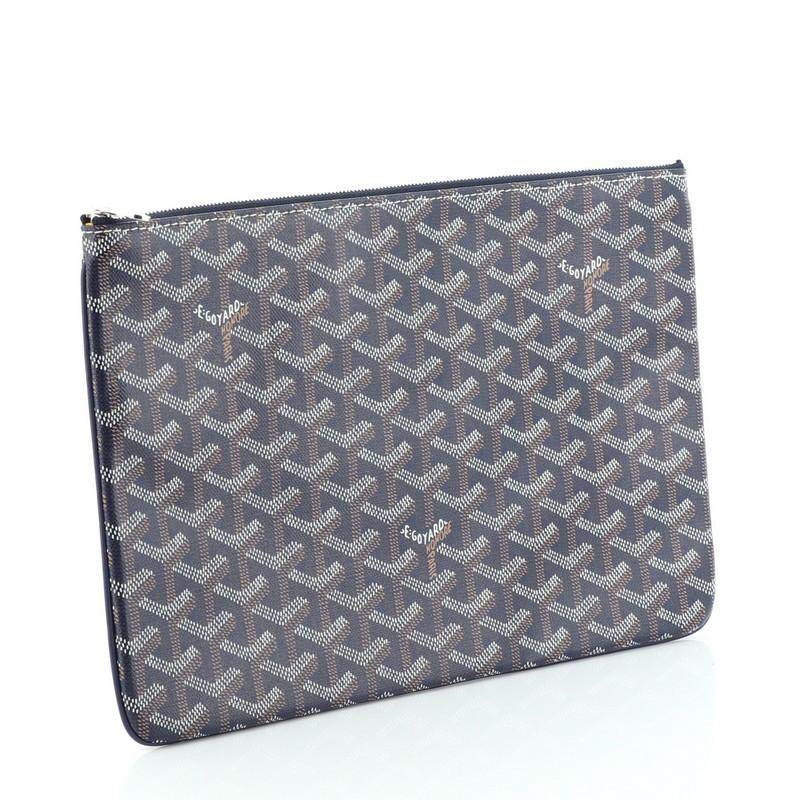 Black Goyard Senat Zip Pouch Coated Canvas MM