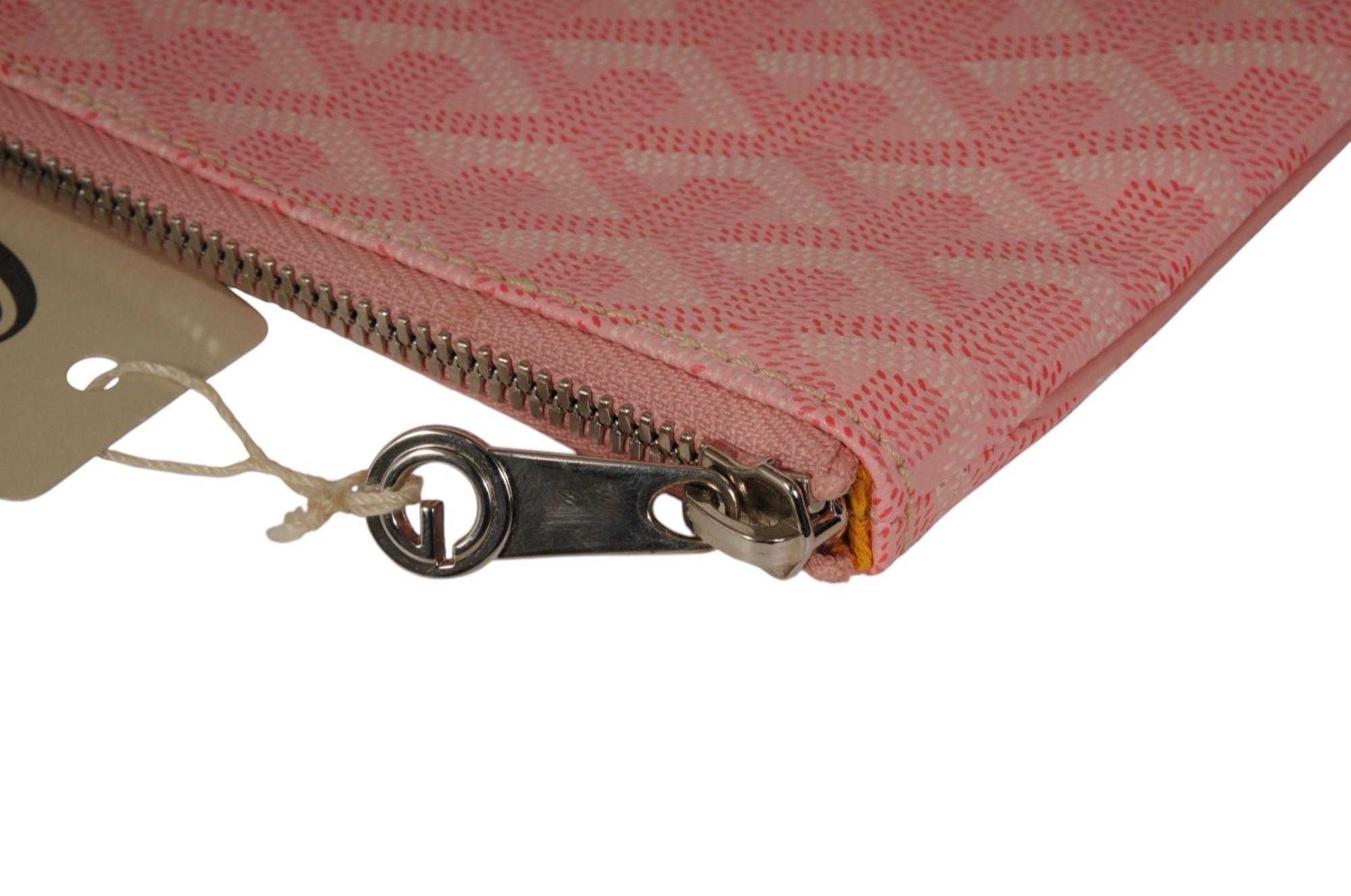Goyard Senate MM Pouch Rosa Sakura Rosa Bolso Embrague Lienzo Estucado Zip Top Wallet en venta 6
