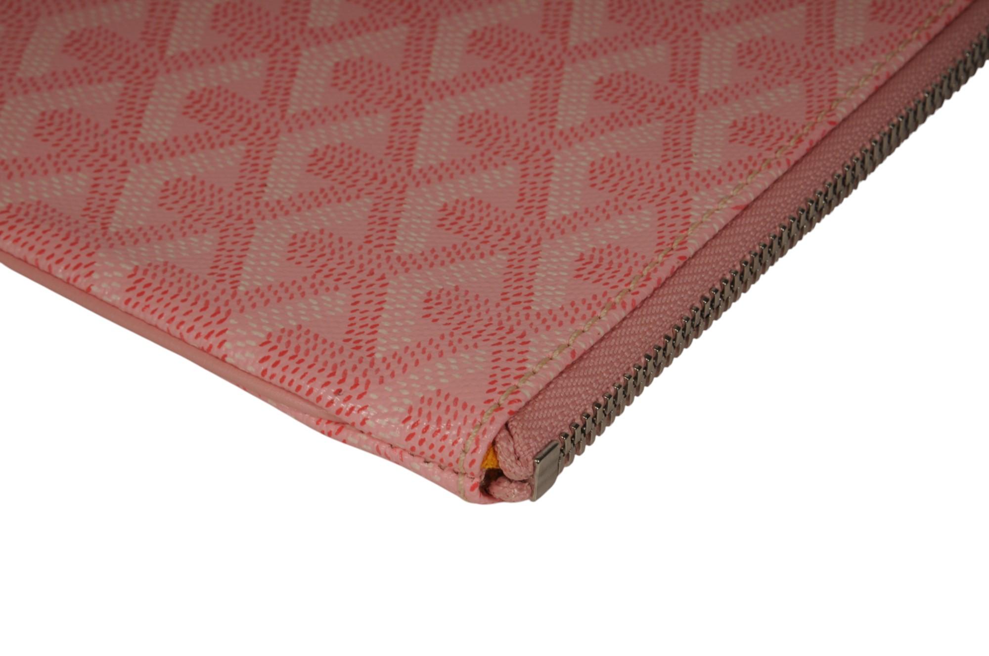 Goyard Senate MM Pouch Rosa Sakura Rosa Bolso Embrague Lienzo Estucado Zip Top Wallet en venta 7
