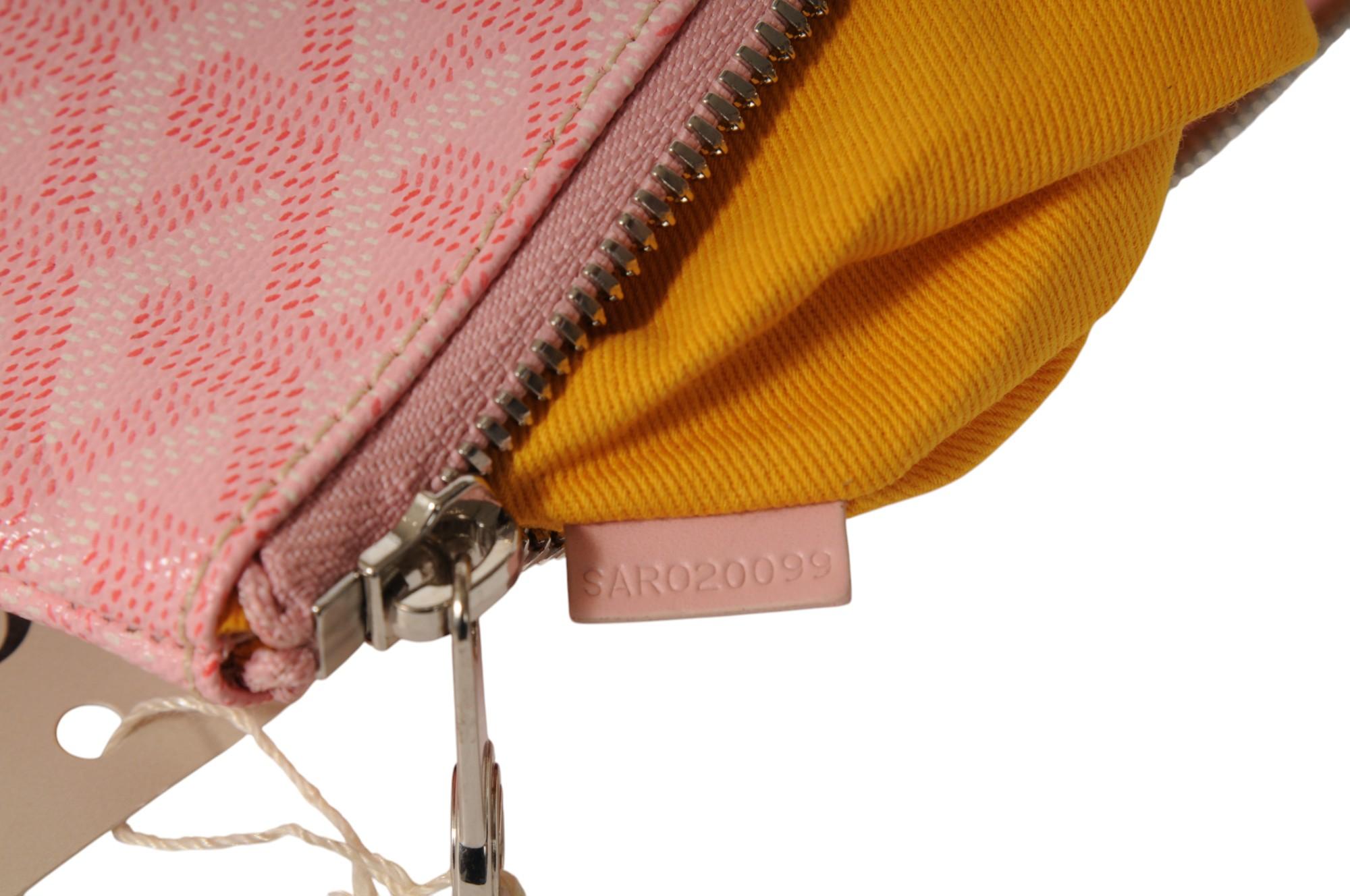 Goyard Senate MM Pouch Rosa Sakura Rosa Bolso Embrague Lienzo Estucado Zip Top Wallet en venta 9