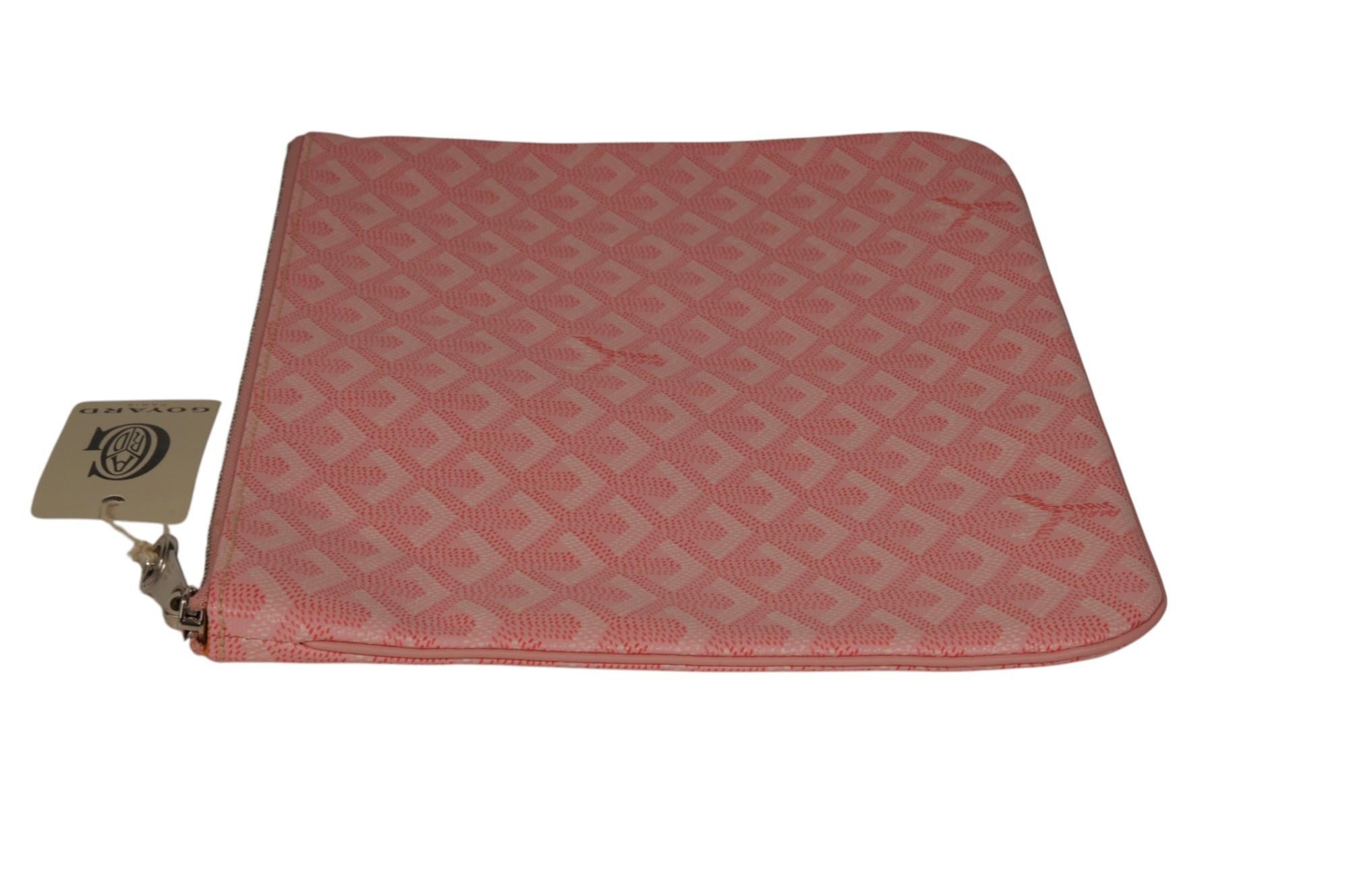 Goyard Senate MM Pouch Rosa Sakura Rosa Bolso Embrague Lienzo Estucado Zip Top Wallet en venta 2