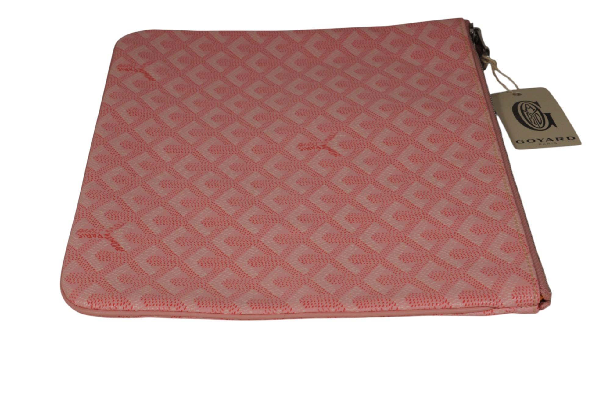 Goyard Senate MM Pouch Rosa Sakura Rosa Bolso Embrague Lienzo Estucado Zip Top Wallet en venta 3