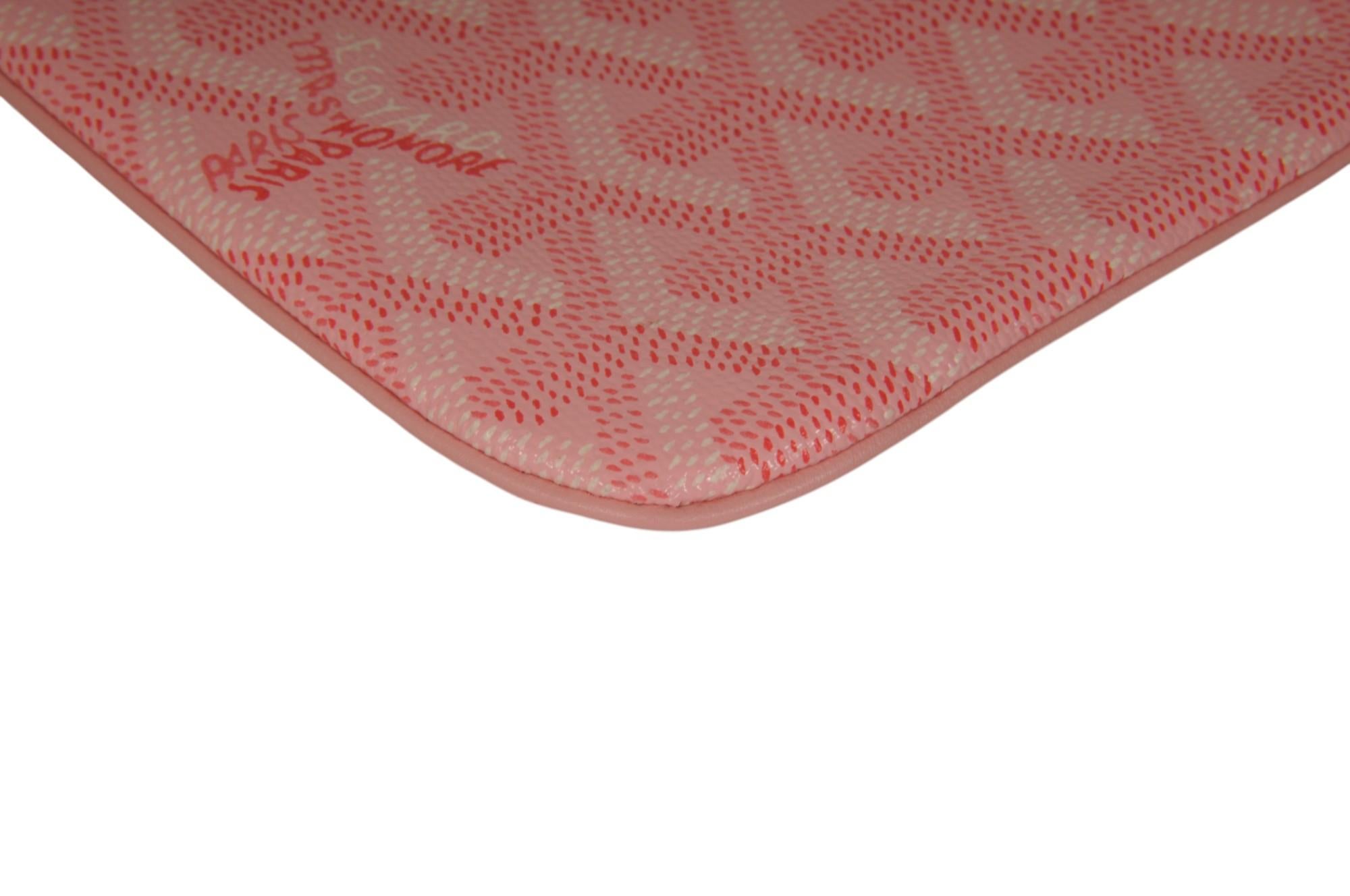 Goyard Senate MM Pouch Rosa Sakura Rosa Bolso Embrague Lienzo Estucado Zip Top Wallet en venta 4
